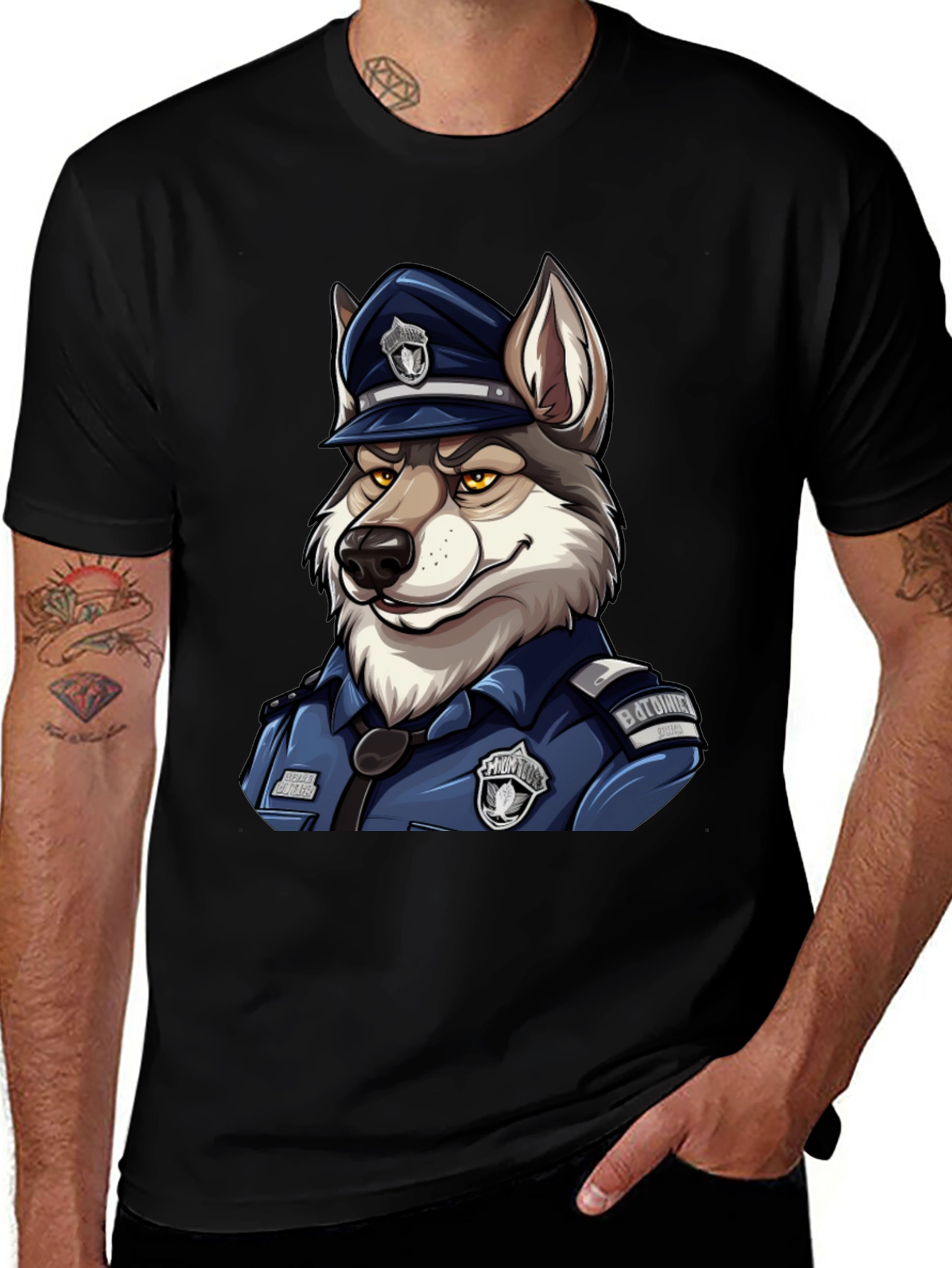 Variant 10 of Wolf Cop Graphic T-Shirt - Black