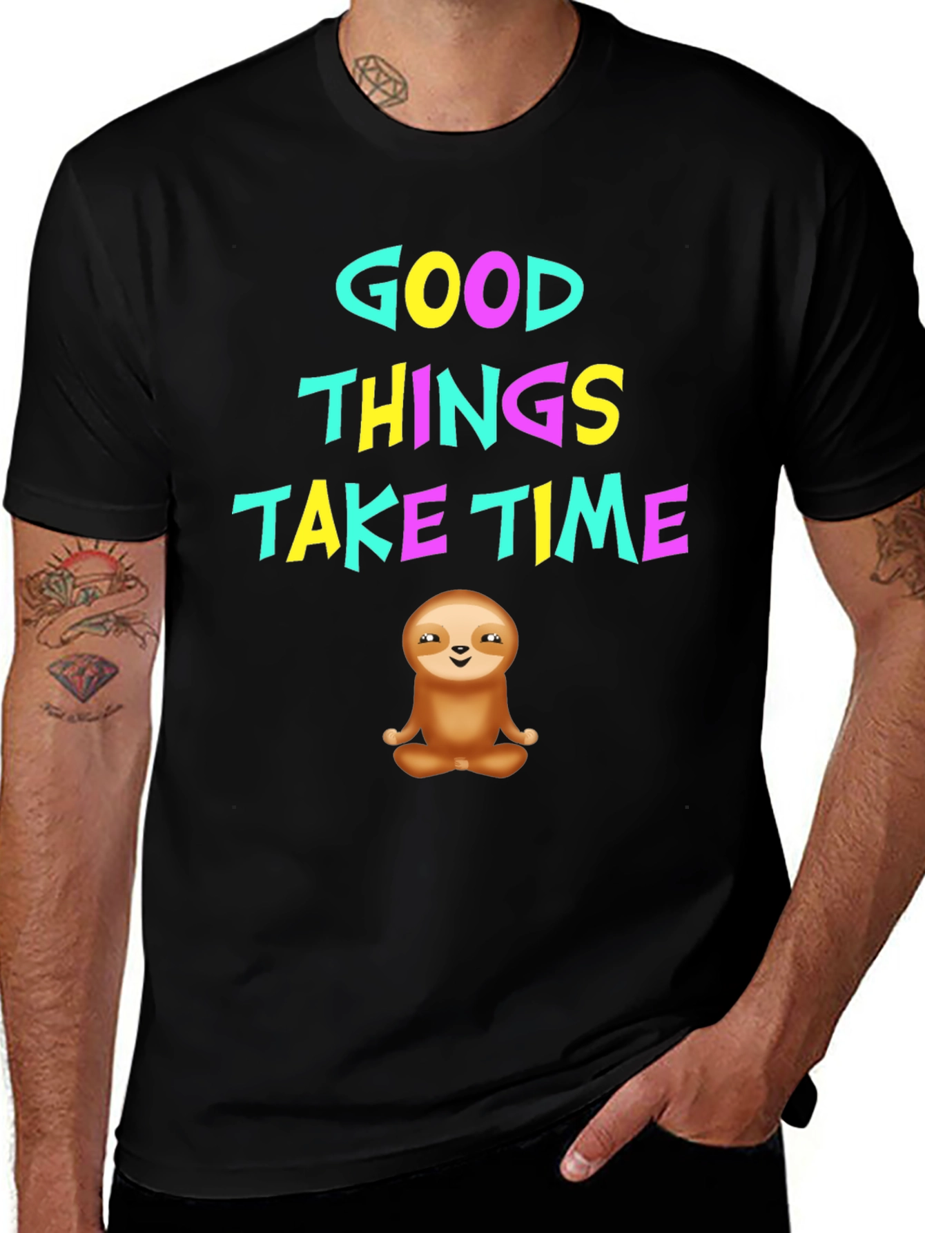 Variant 20 of Good Things Take Time Sloth Graphic T-Shirt