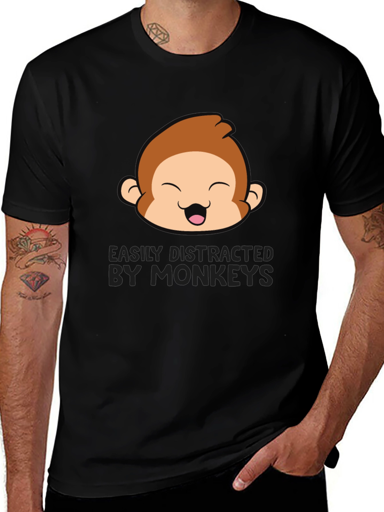 Variant 2 of Easily Distracted By Monkeys Graphic Tee