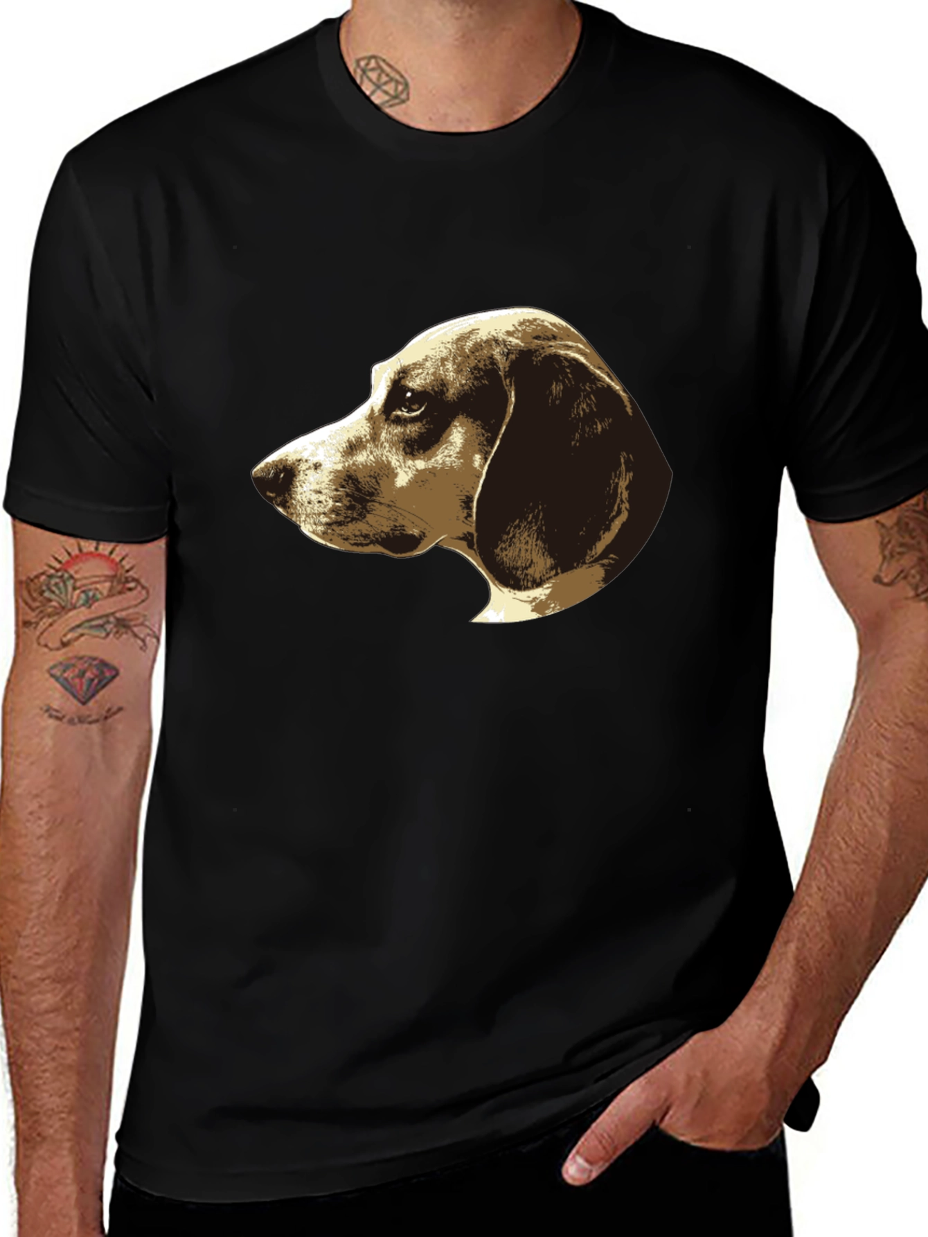 Variant 10 of Dog Graphic Tee - Black