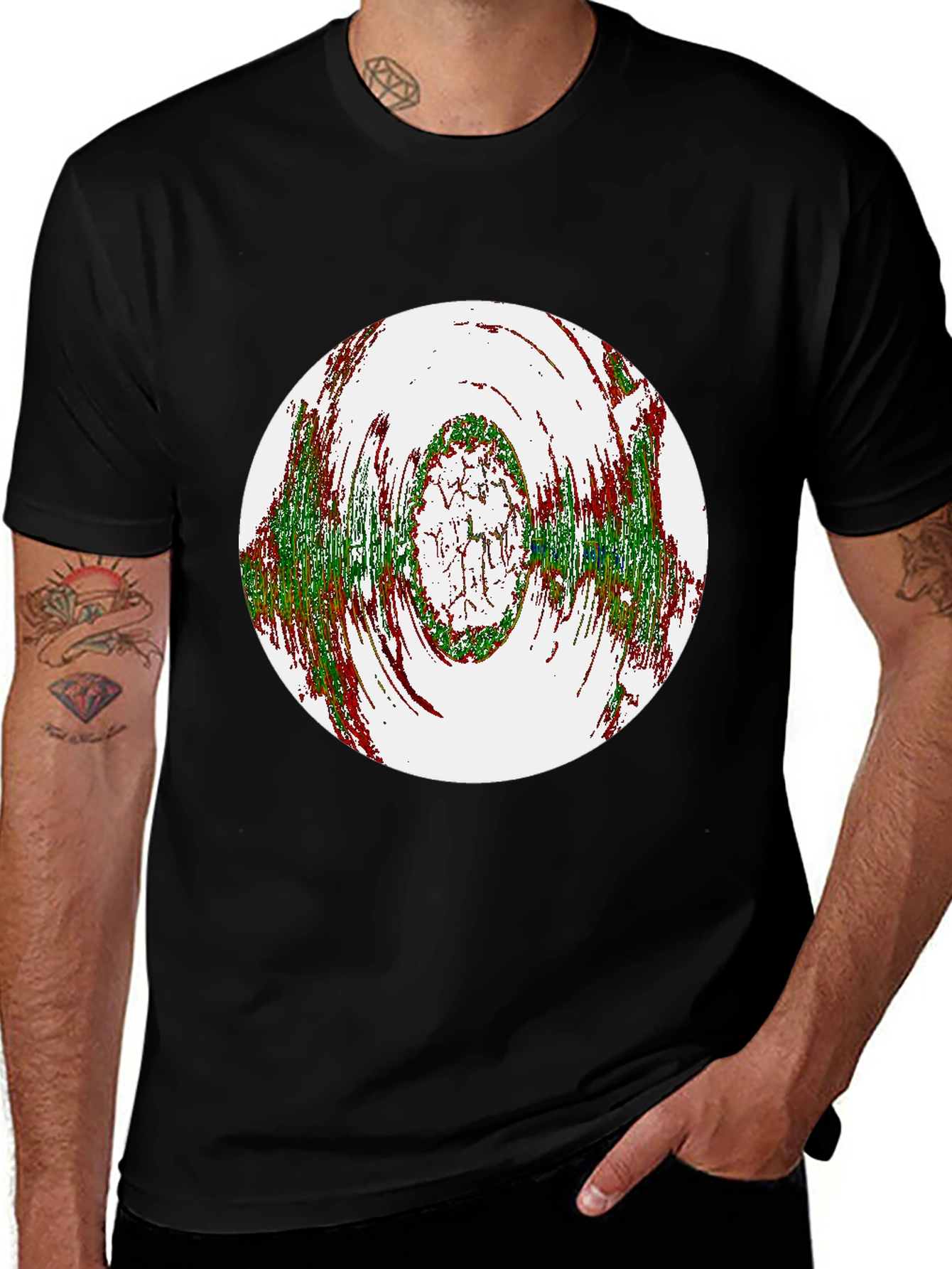 Variant 7 of Abstract Circle Graphic Black T-Shirt