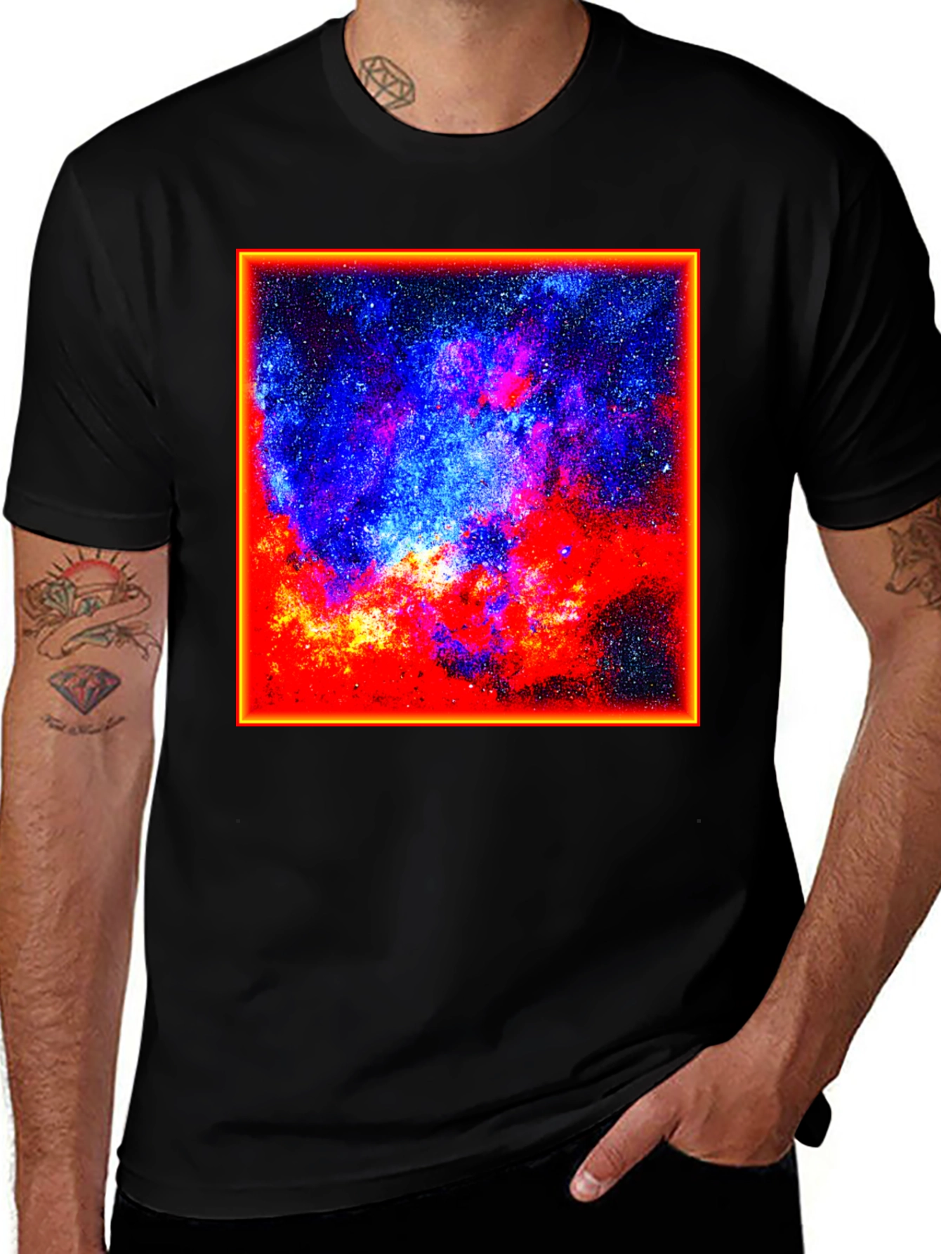 Variant 22 of Cosmic Nebula Graphic Tee - Black