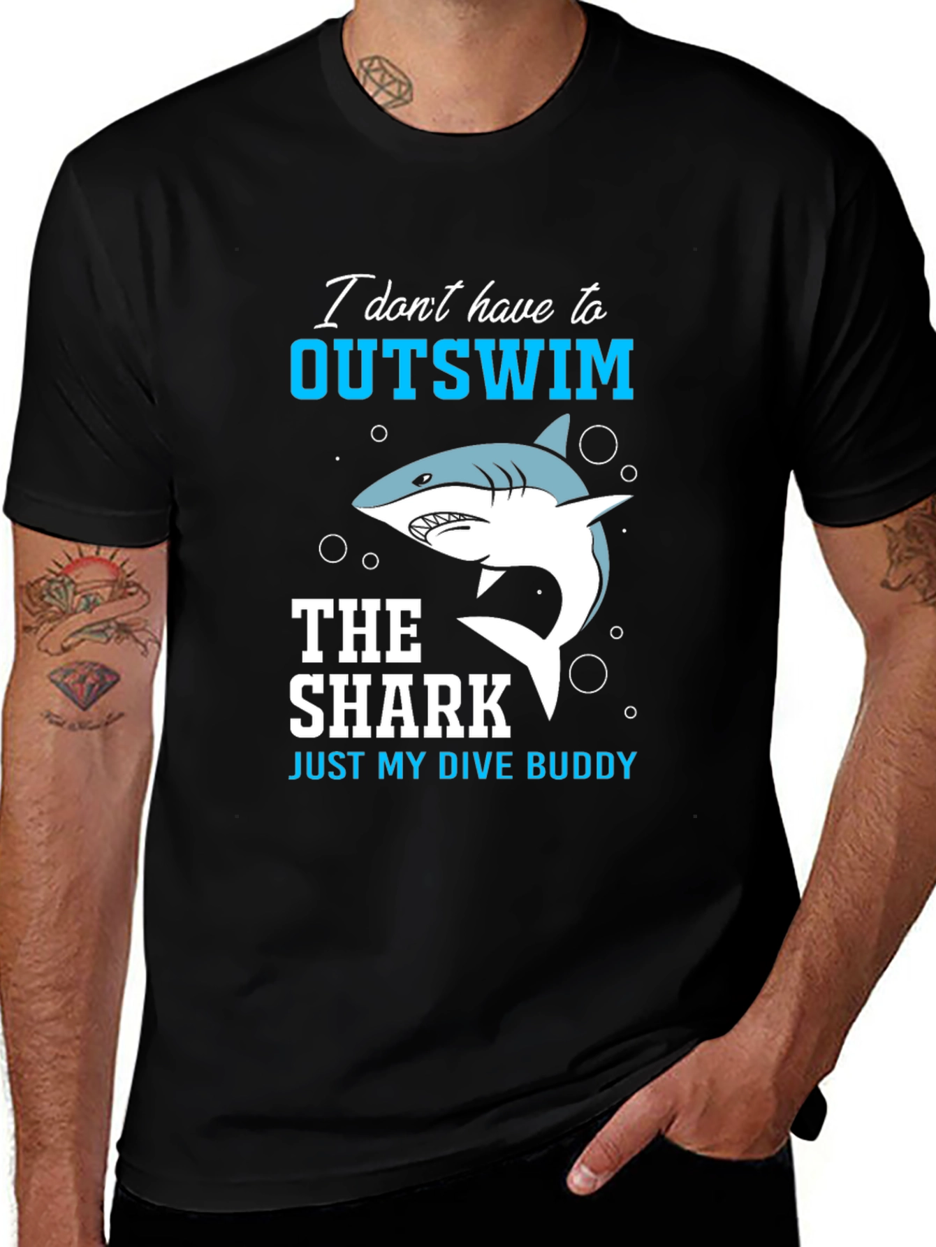 Variant 16 of Funny Shark Dive Buddy Graphic Tee