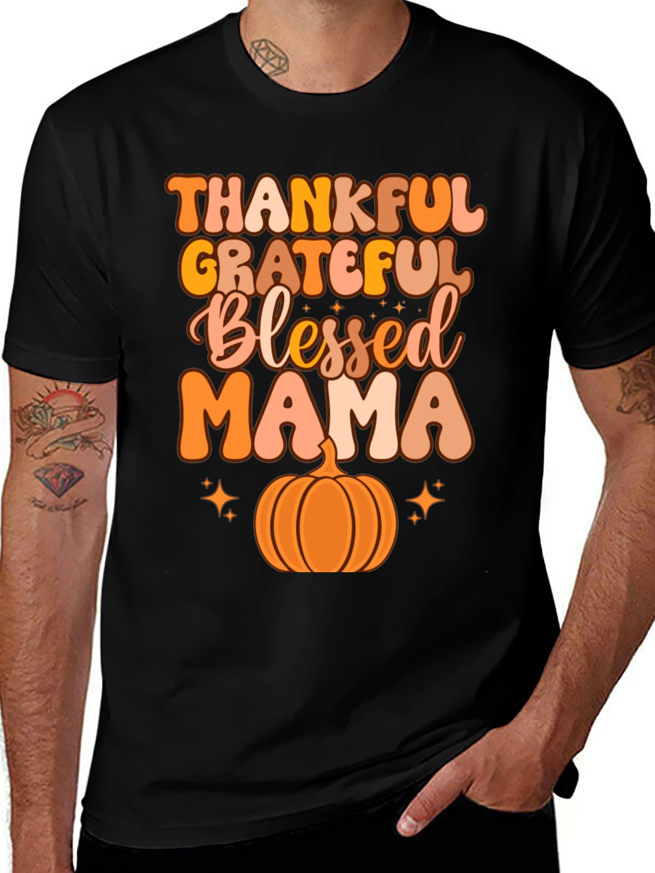 Thankful Grateful Blessed Mama T-Shirt