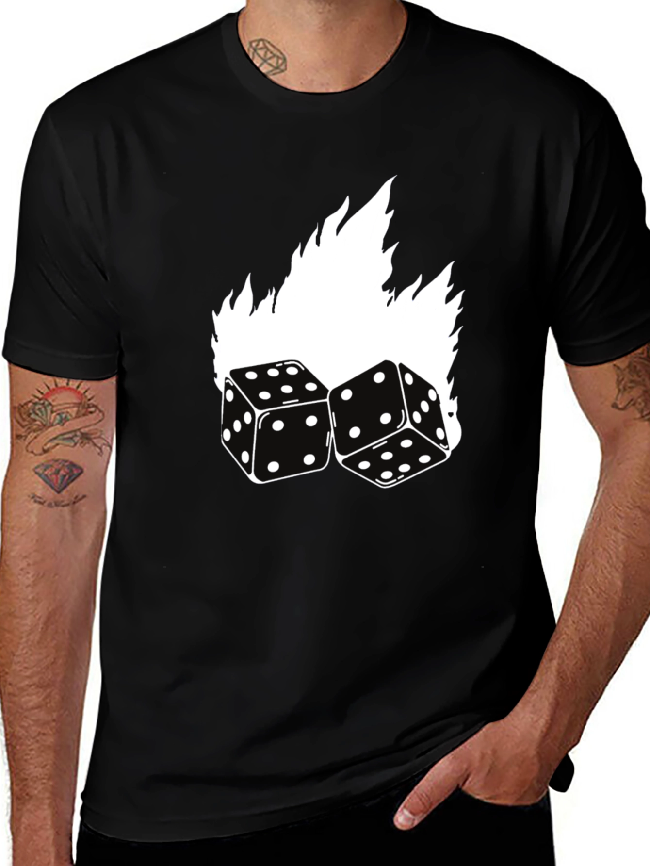 Black Dice Flames Graphic Tee