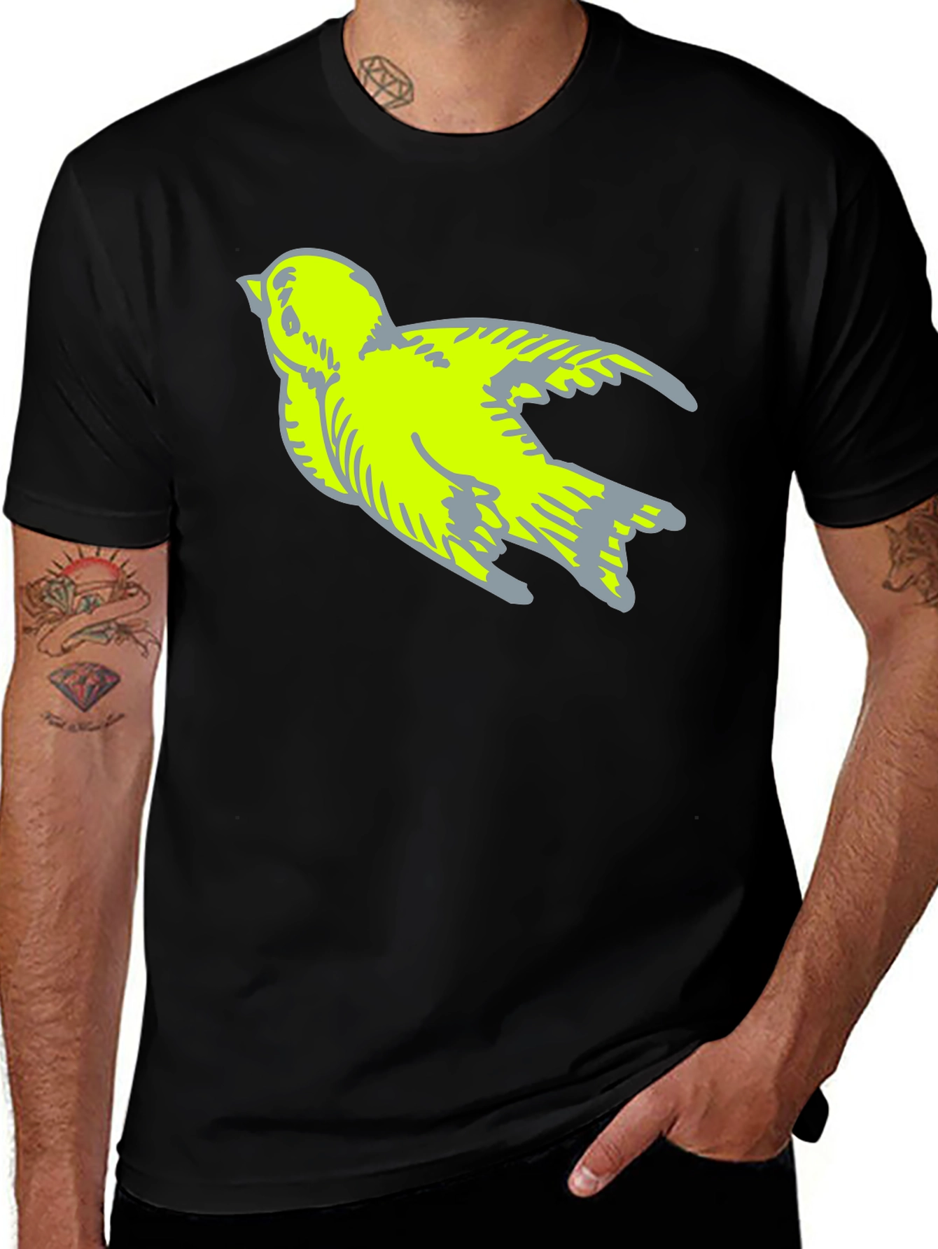Variant 28 of Bird Graphic Tee - Stylish Black T-Shirt