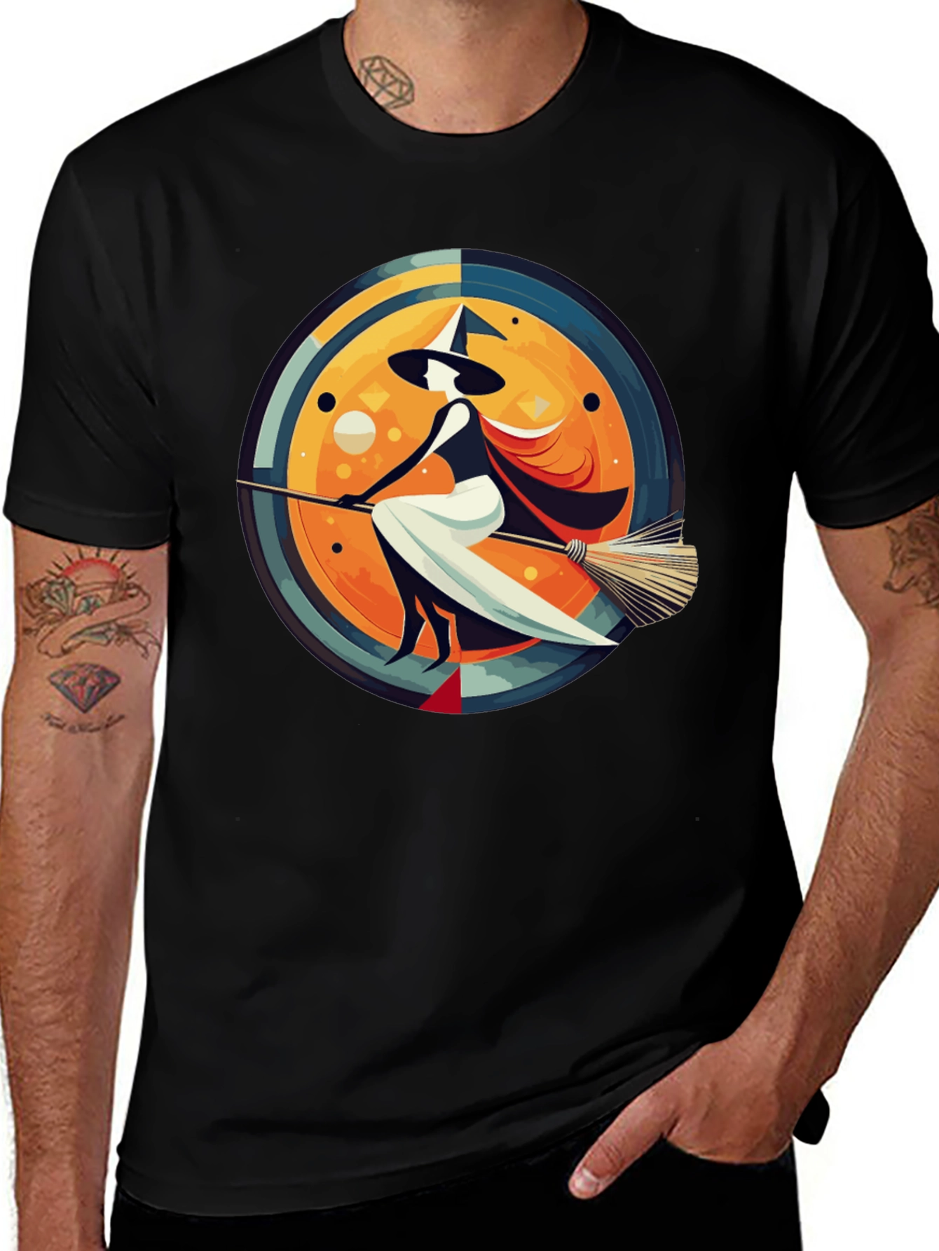 Variant 22 of Whimsical Witch Graphic Tee - Stylish Halloween T-Shirt