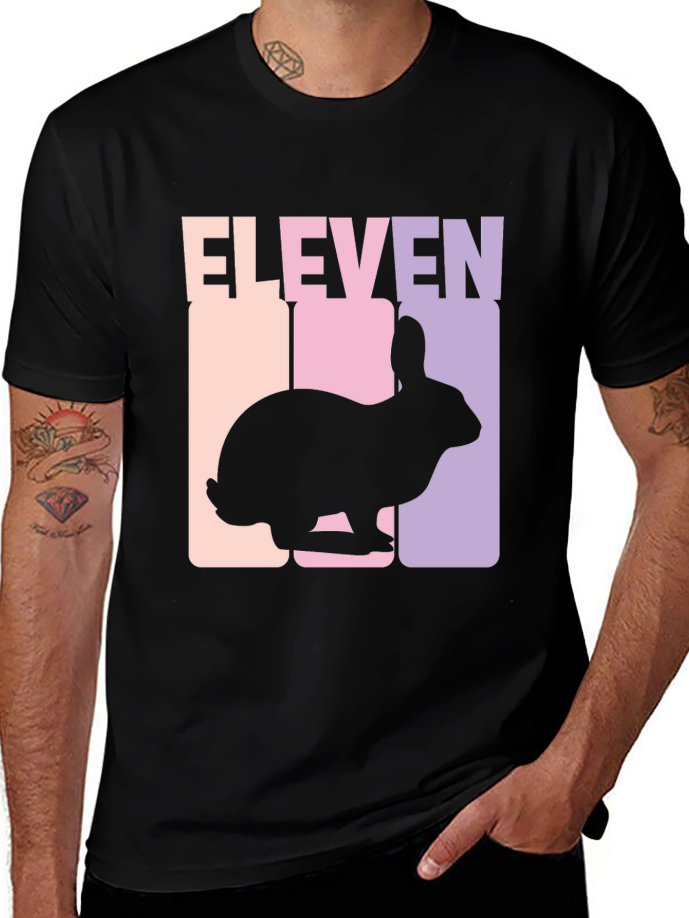 Variant 21 of Eleven Rabbit Graphic Tee - Black Cotton Blend T-Shirt