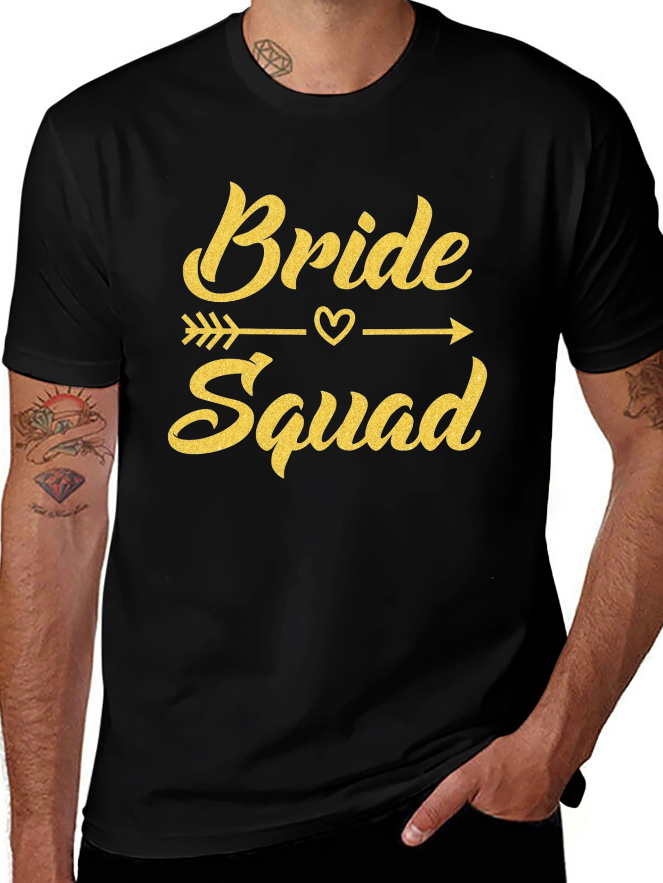 Variant 22 of Bride Squad T-Shirt - Gold Glitter Print Bridal Party Tee