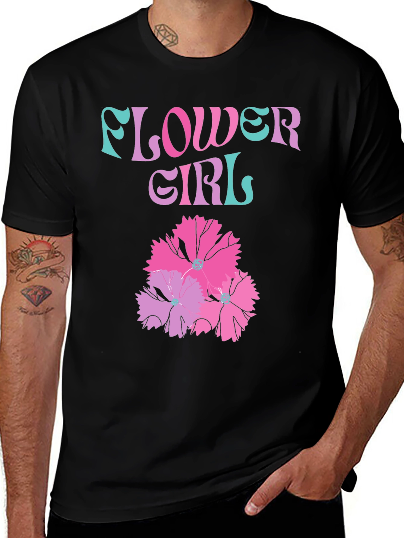 Variant 23 of Flower Girl Graphic T-Shirt - Trendy Tee