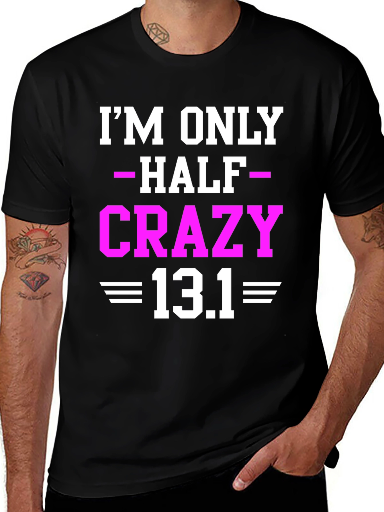 Variant 20 of Half Crazy Marathon T-Shirt - 13.1 Running Tee