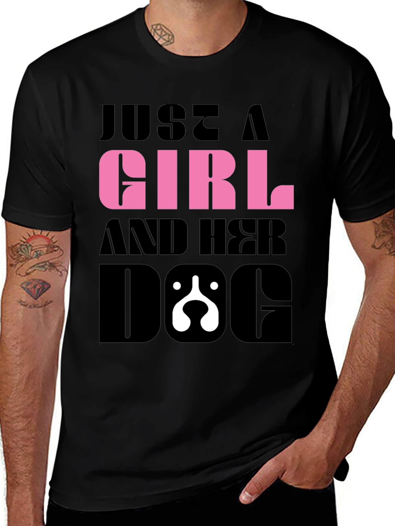 Variant 13 of Just A Girl And Her Dog Black T-Shirt