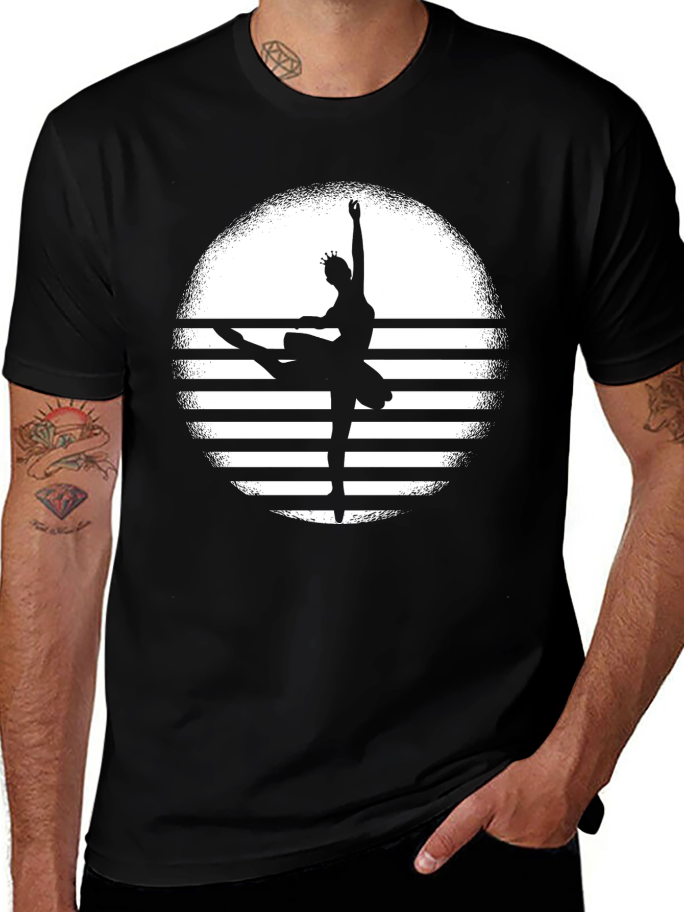 Variant 6 of Ballerina Sunset Black T-Shirt - Dance Lover's Tee