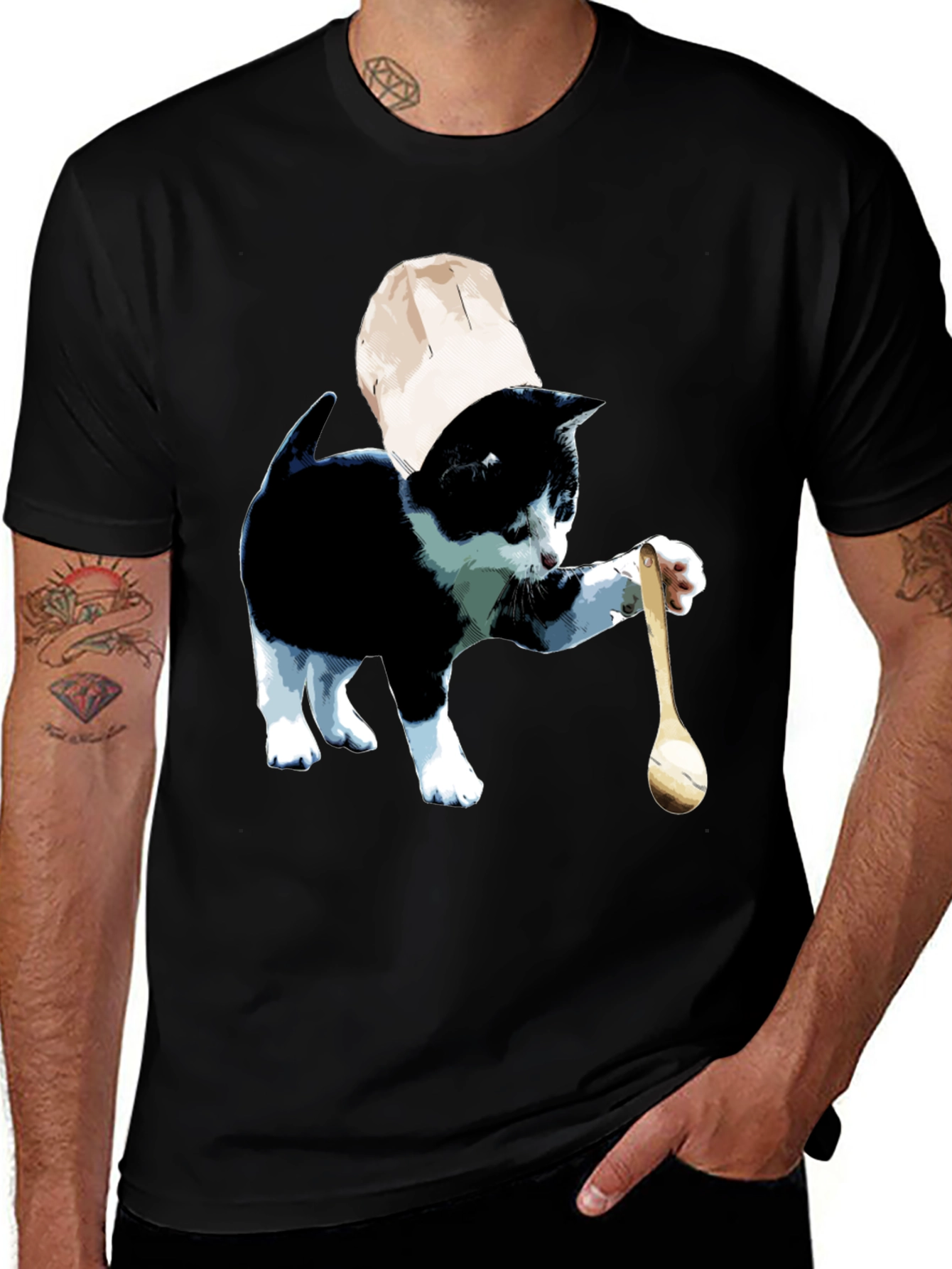 Variant 28 of Chef Cat T-Shirt - Funny Kitten Cooking Tee
