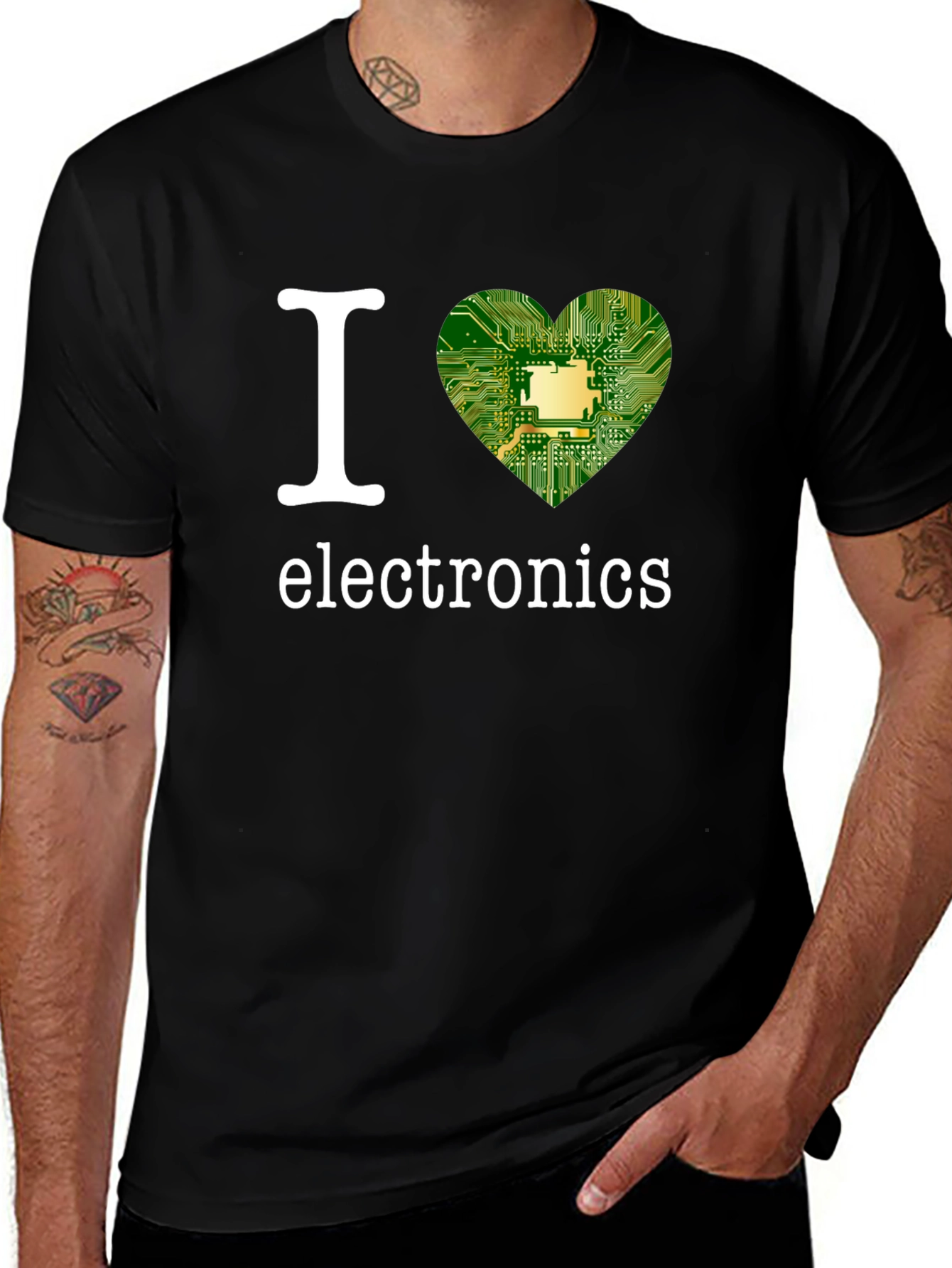 Variant 28 of I Heart Electronics Black T-Shirt