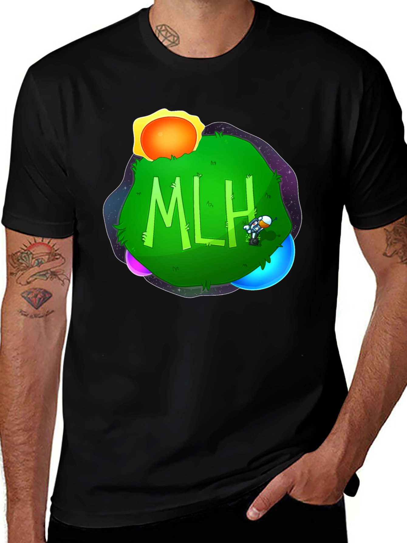MLH Planet T-Shirt - Black Graphic Tee