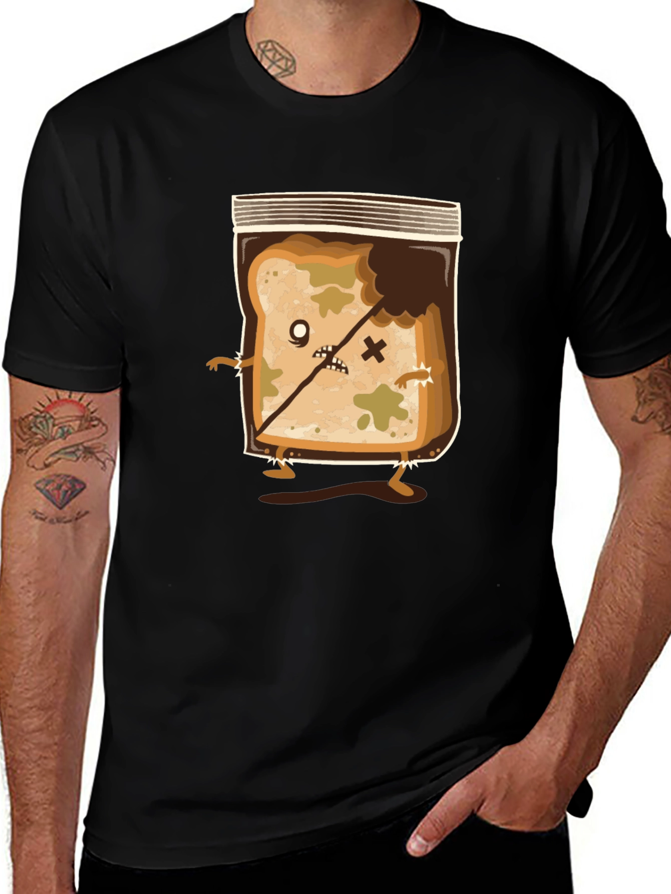 Variant 16 of Zombie Moldy Bread in Bag Funny Graphic T-Shirt
