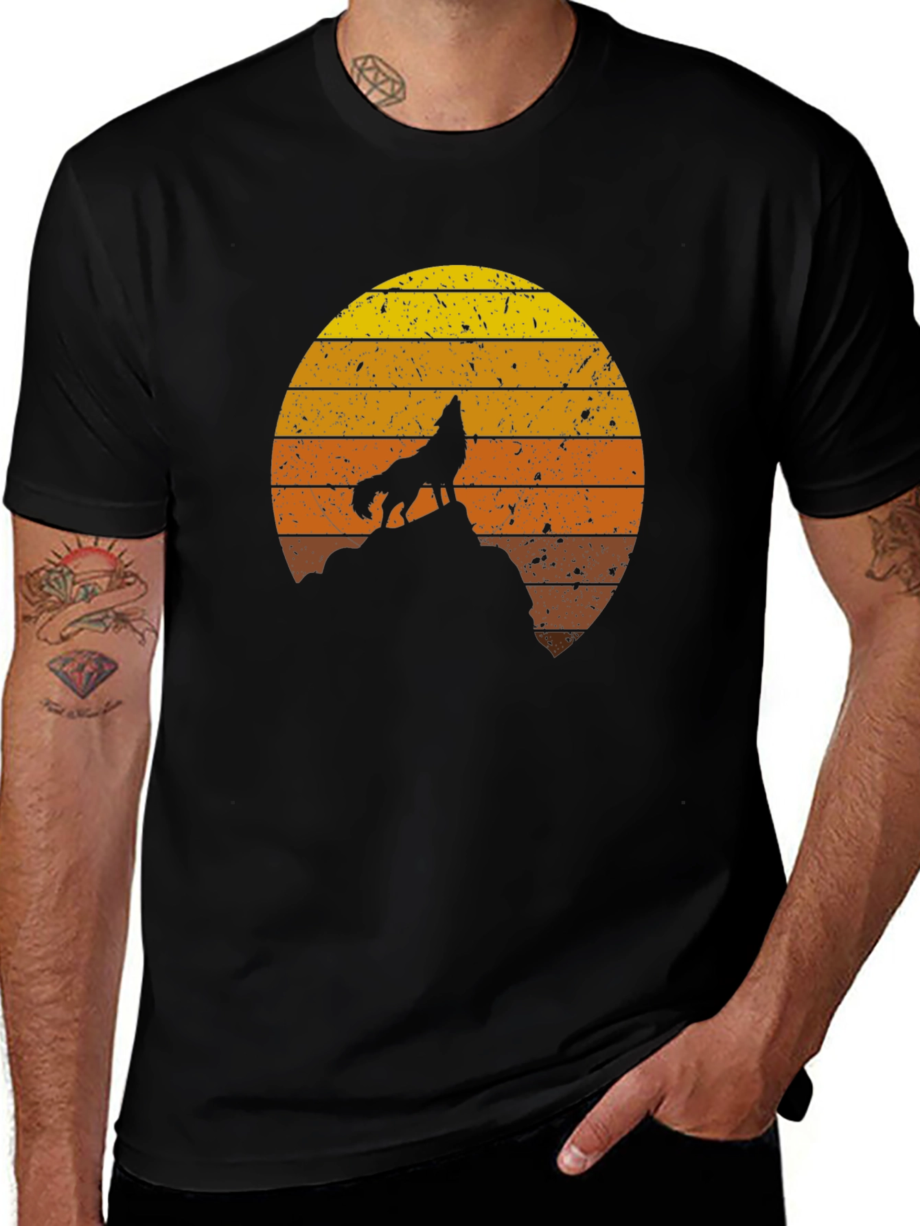 Variant 5 of Wolf Sunset Graphic Tee - Unisex