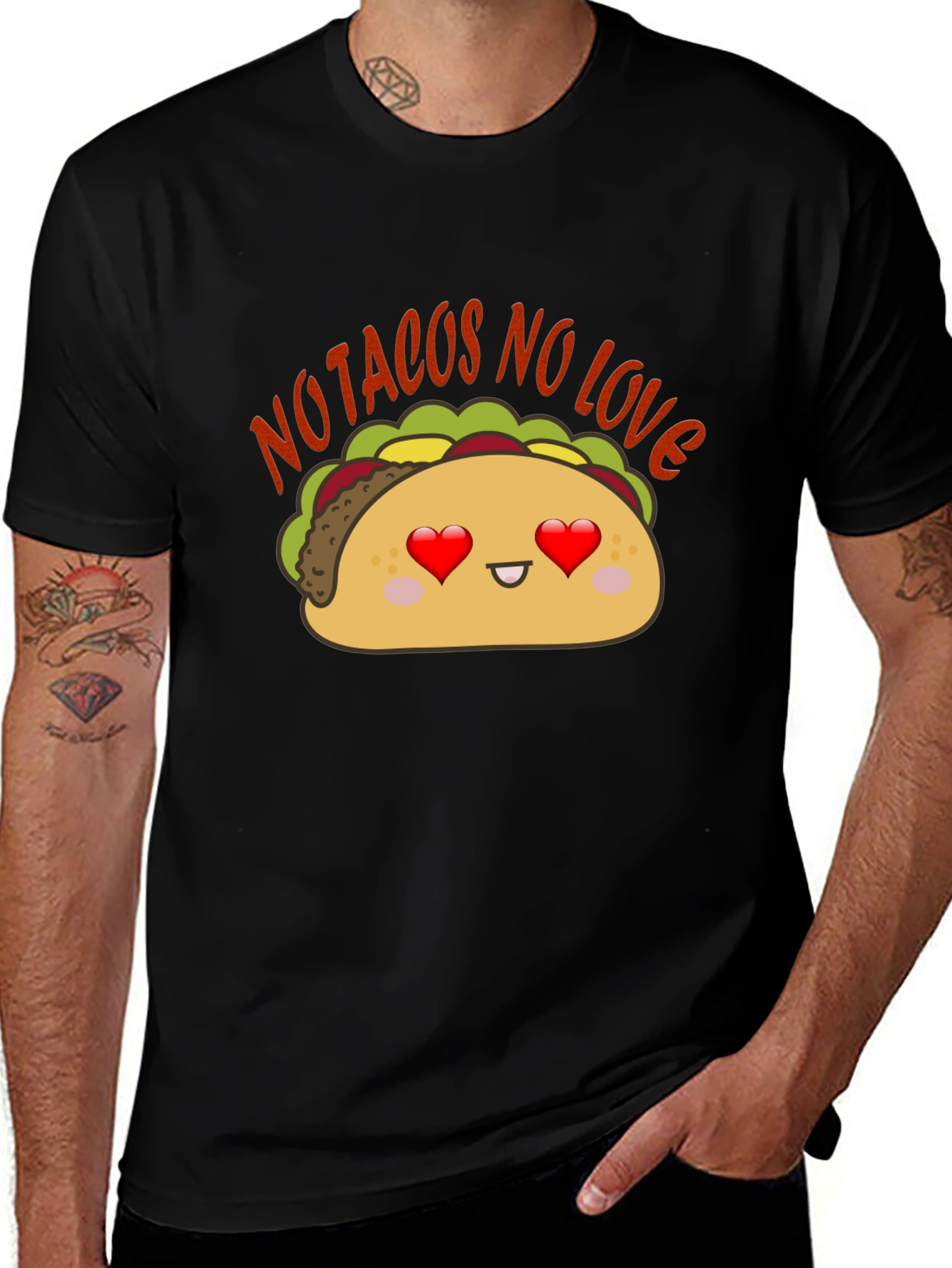 Variant 28 of No Tacos No Love T-Shirt - Cute Taco Graphic Tee