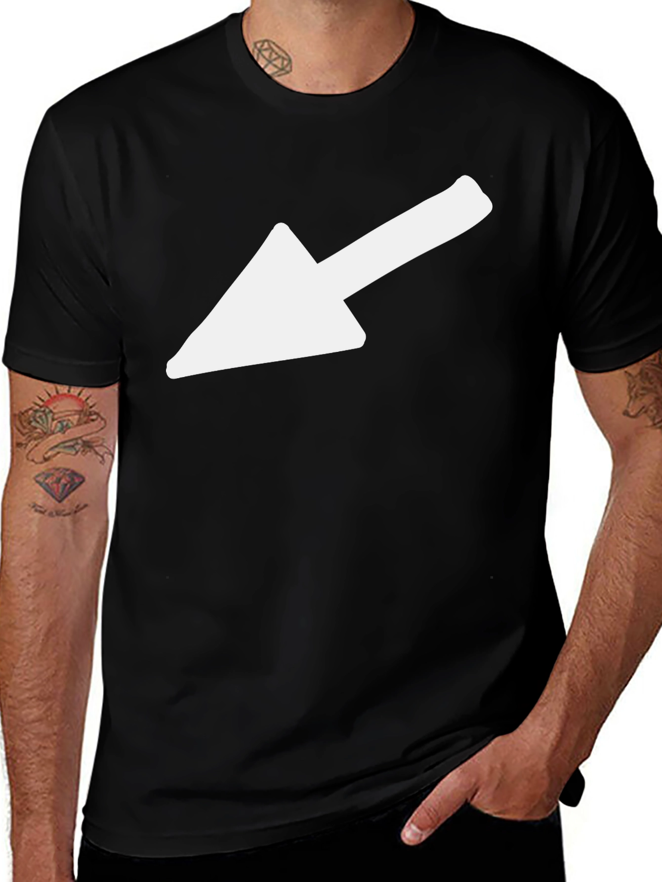 Variant 3 of Arrow Graphic Tee - Casual Black T-Shirt