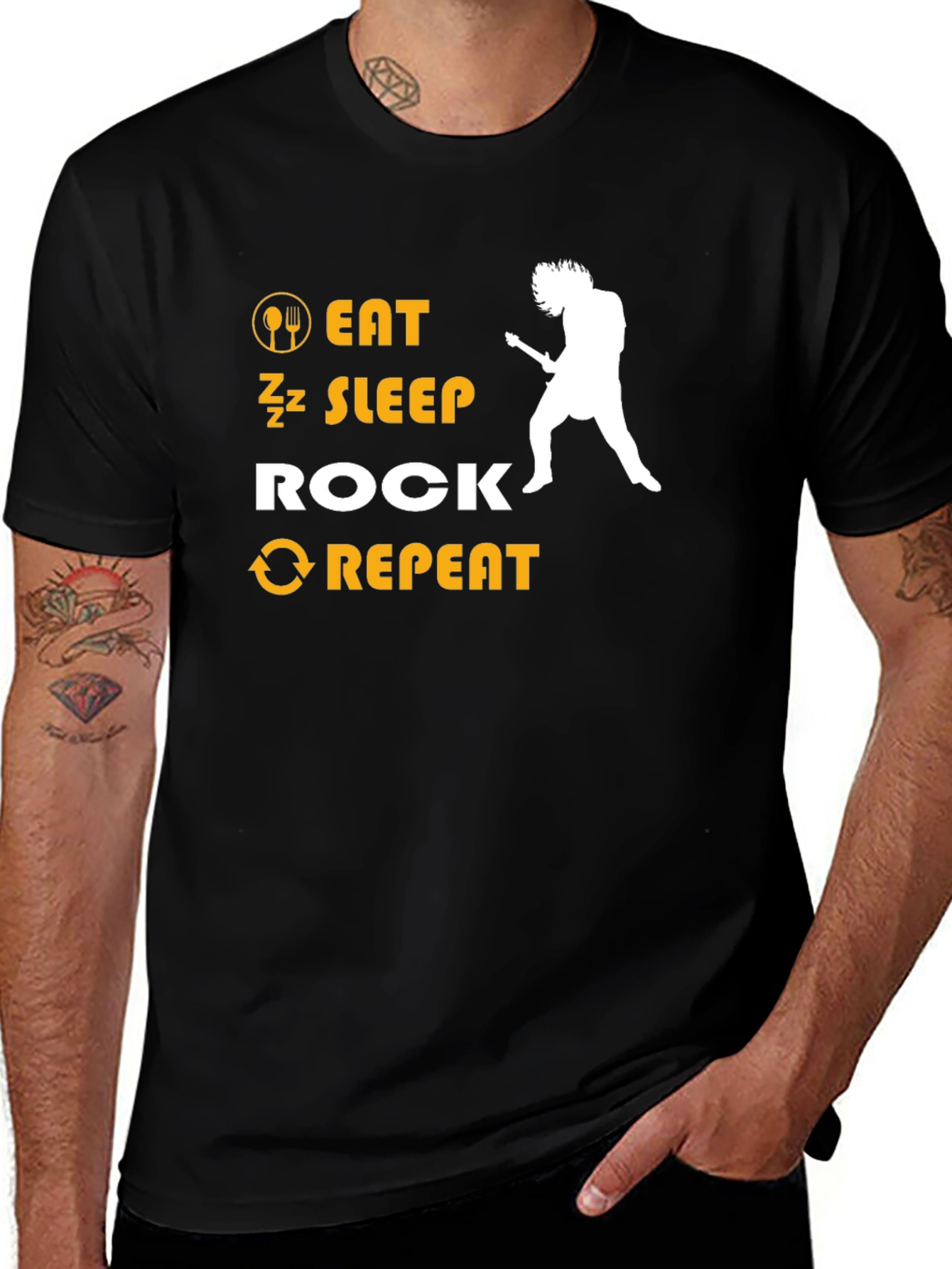 Variant 10 of Eat Sleep Rock Repeat Graphic T-Shirt