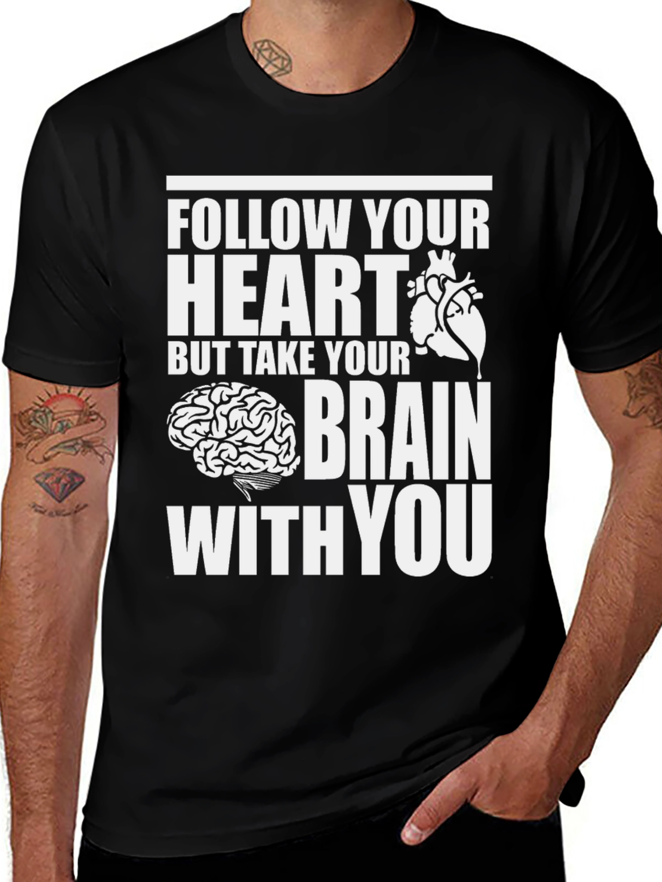 Variant 25 of Follow Your Heart, Brain Anatomy T-Shirt