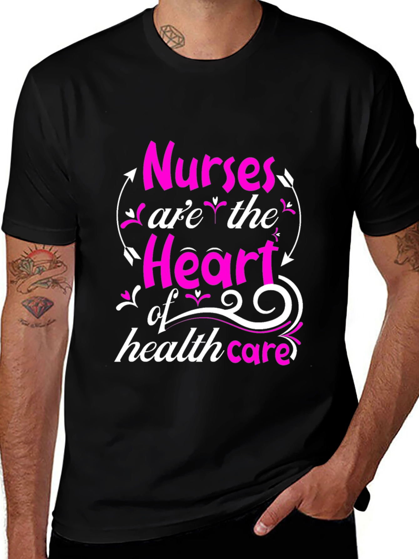 Variant 7 of Nurses Heart of Healthcare Tee - Black