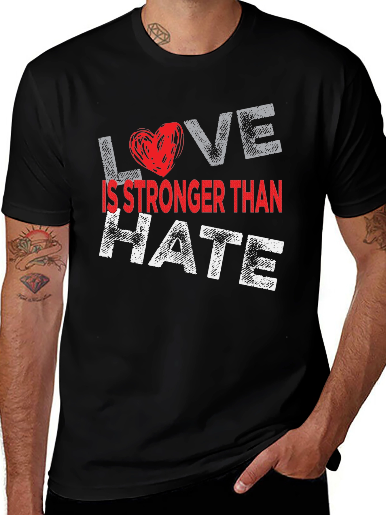 Variant 18 of Love is Stronger Than Hate Graphic Tee