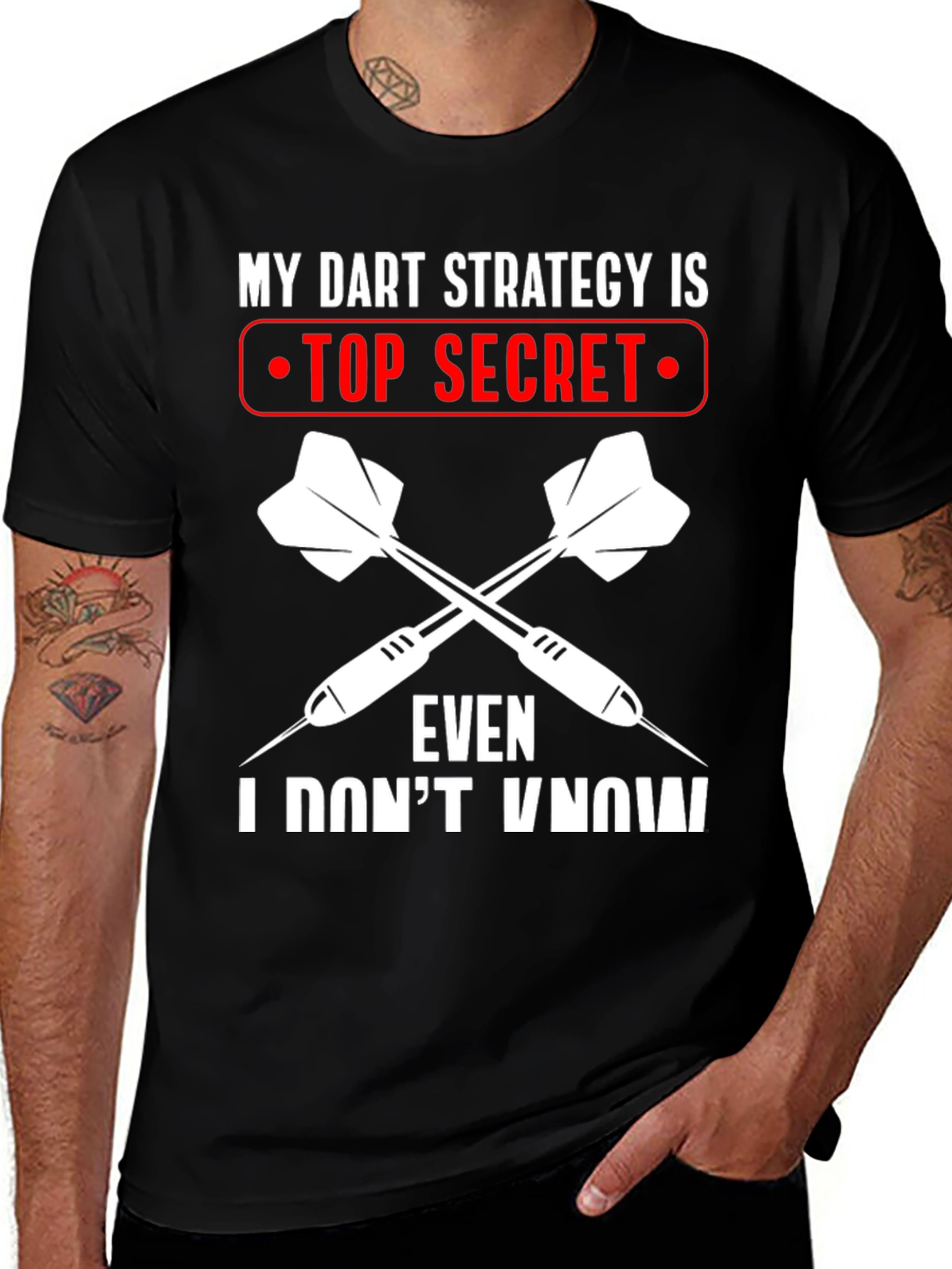 Variant 23 of My Dart Strategy T-Shirt: Funny Dart Player Tee