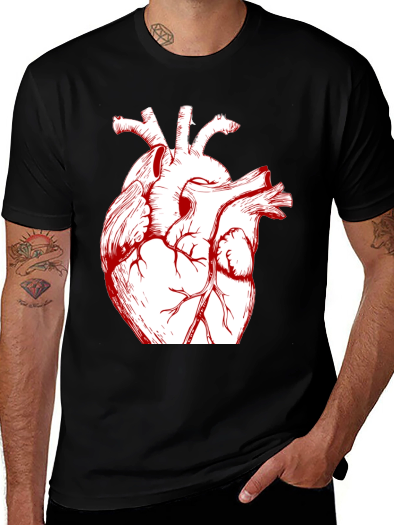 Variant 5 of Anatomical Heart Graphic Tee - Bold Design