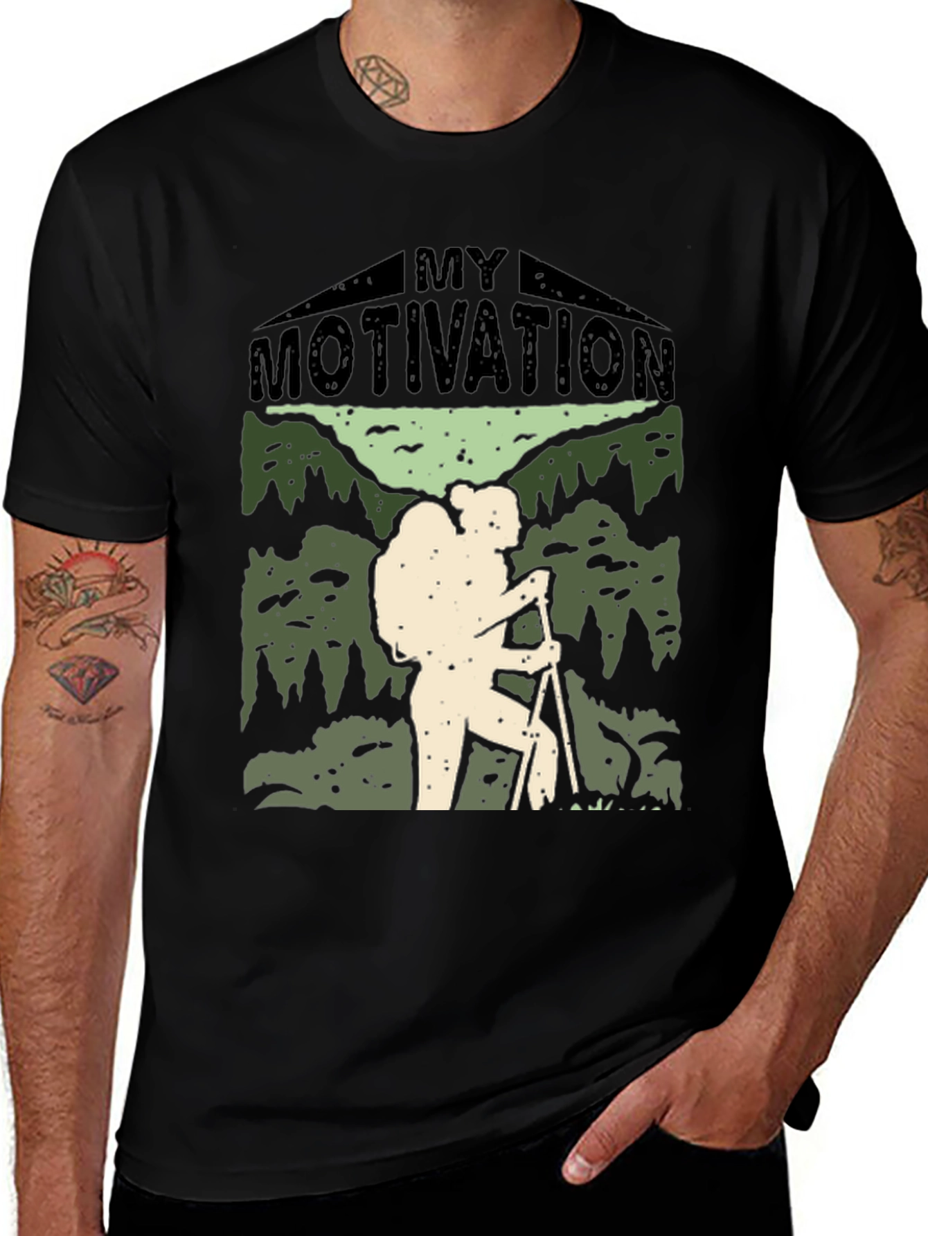 Variant 24 of My Motivation Hiker T-Shirt - Adventure Ready!