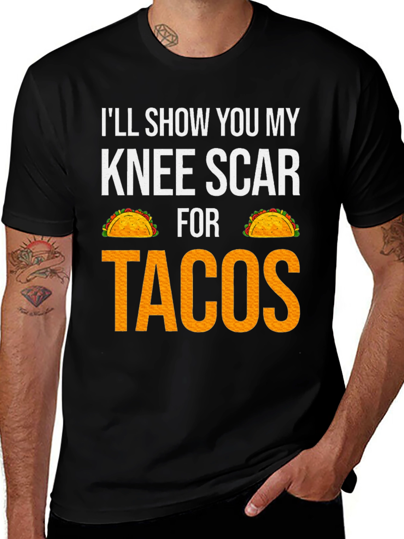 Variant 30 of Knee Scar for Tacos Graphic T-Shirt