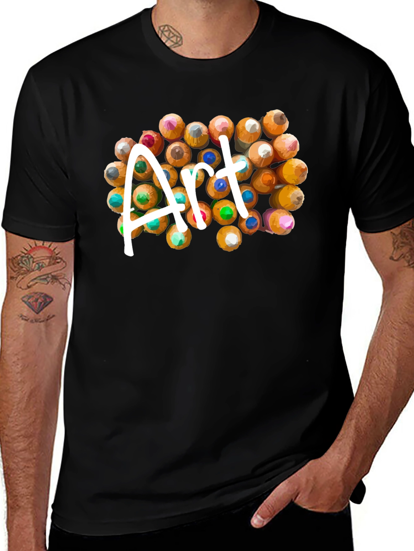Variant 24 of Art Pencils Graphic Tee - Creative Design