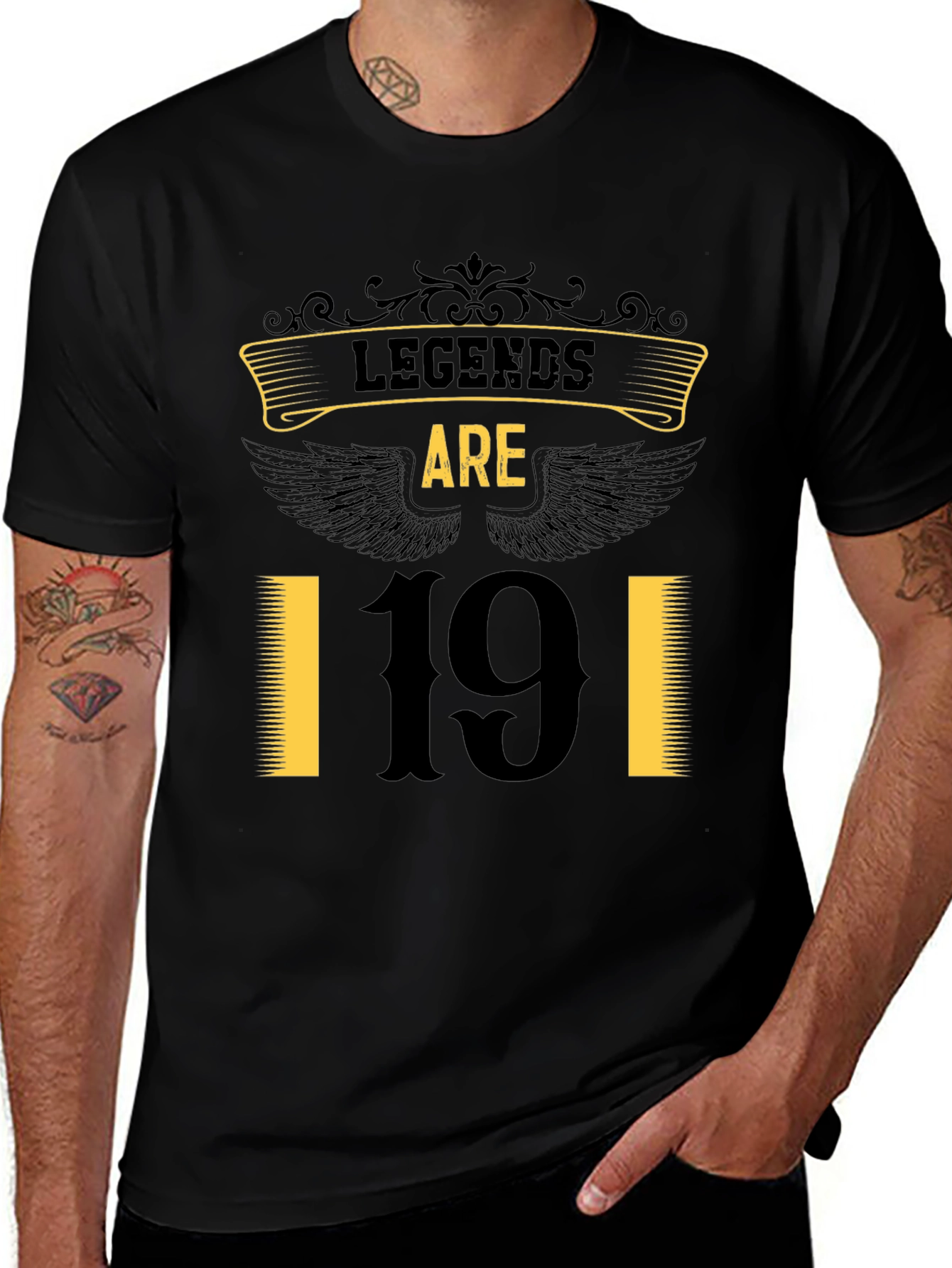 Variant 19 of Legends Are 19 Black T-Shirt