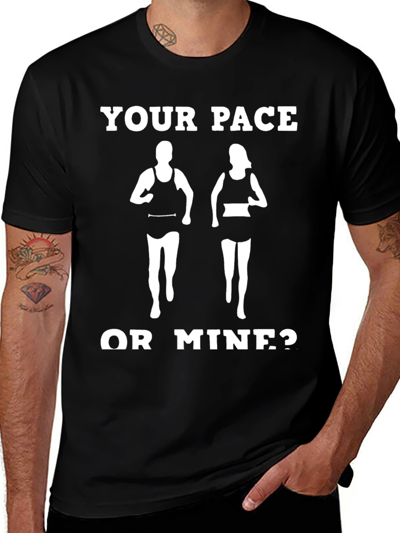 Variant 16 of Your Pace or Mine? Funny Running Shirt