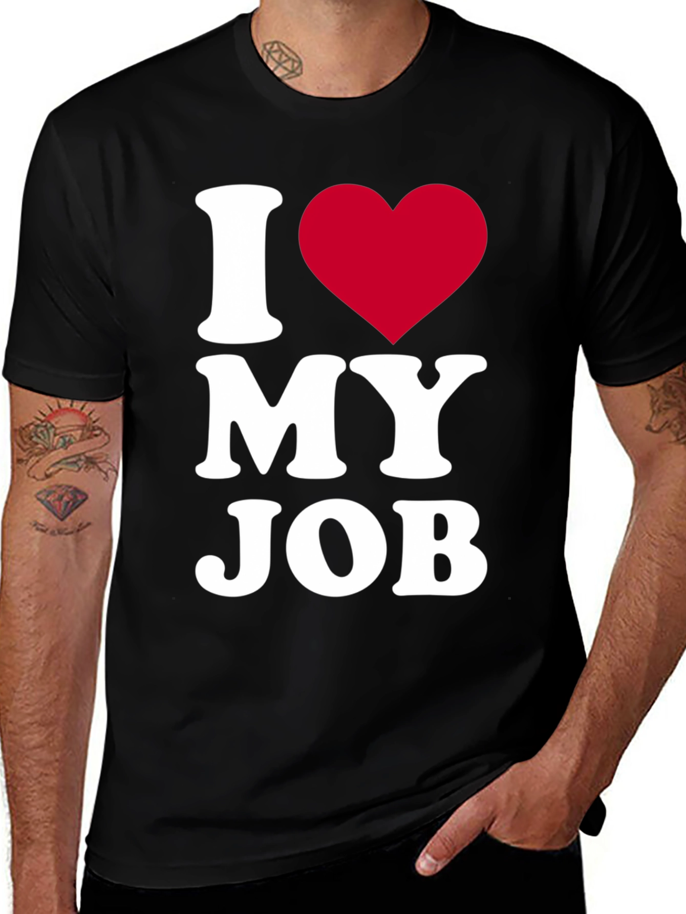 Variant 4 of I Heart My Job Black Tee - Express Your Passion!