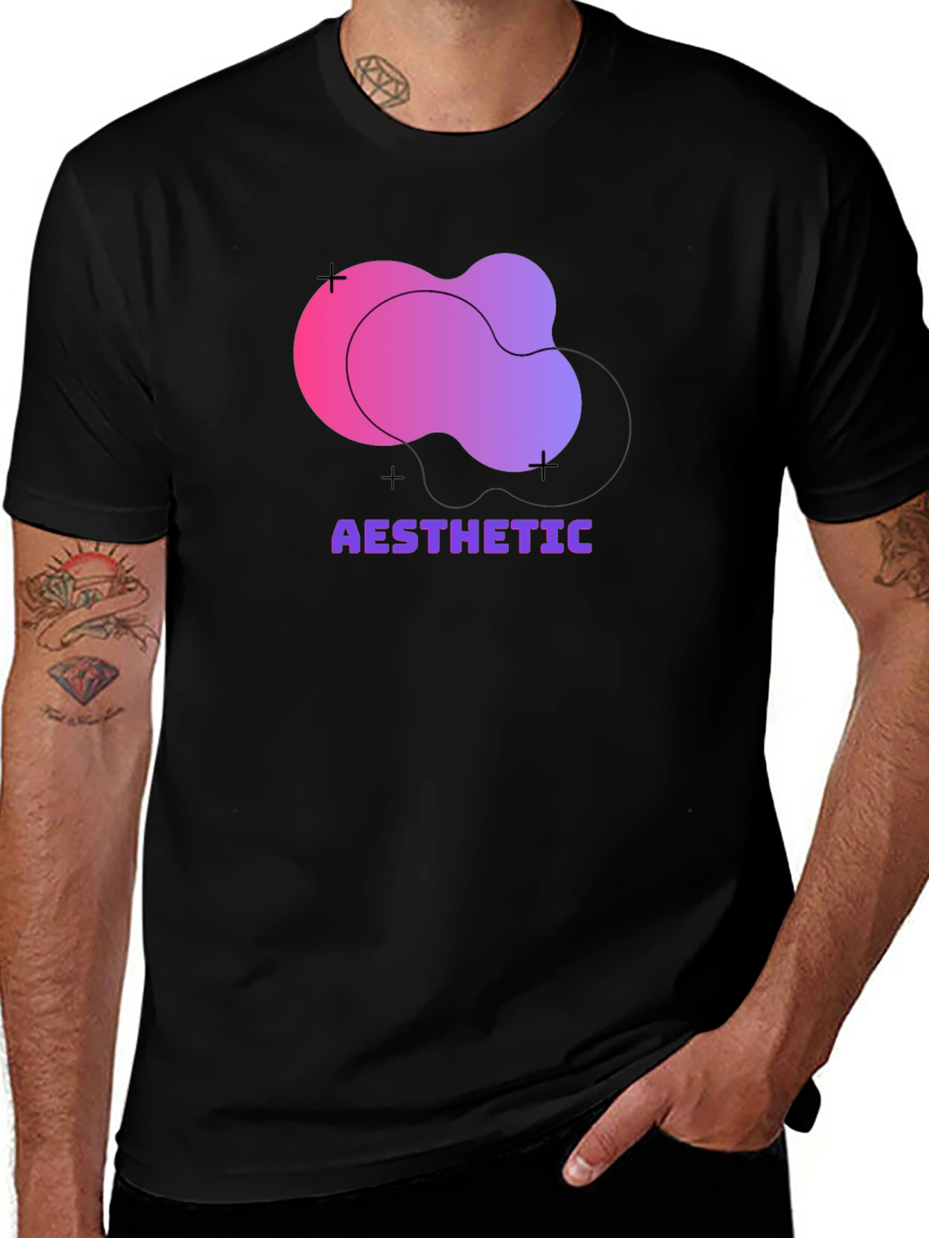 Variant 17 of Aesthetic Graphic Print Black T-Shirt