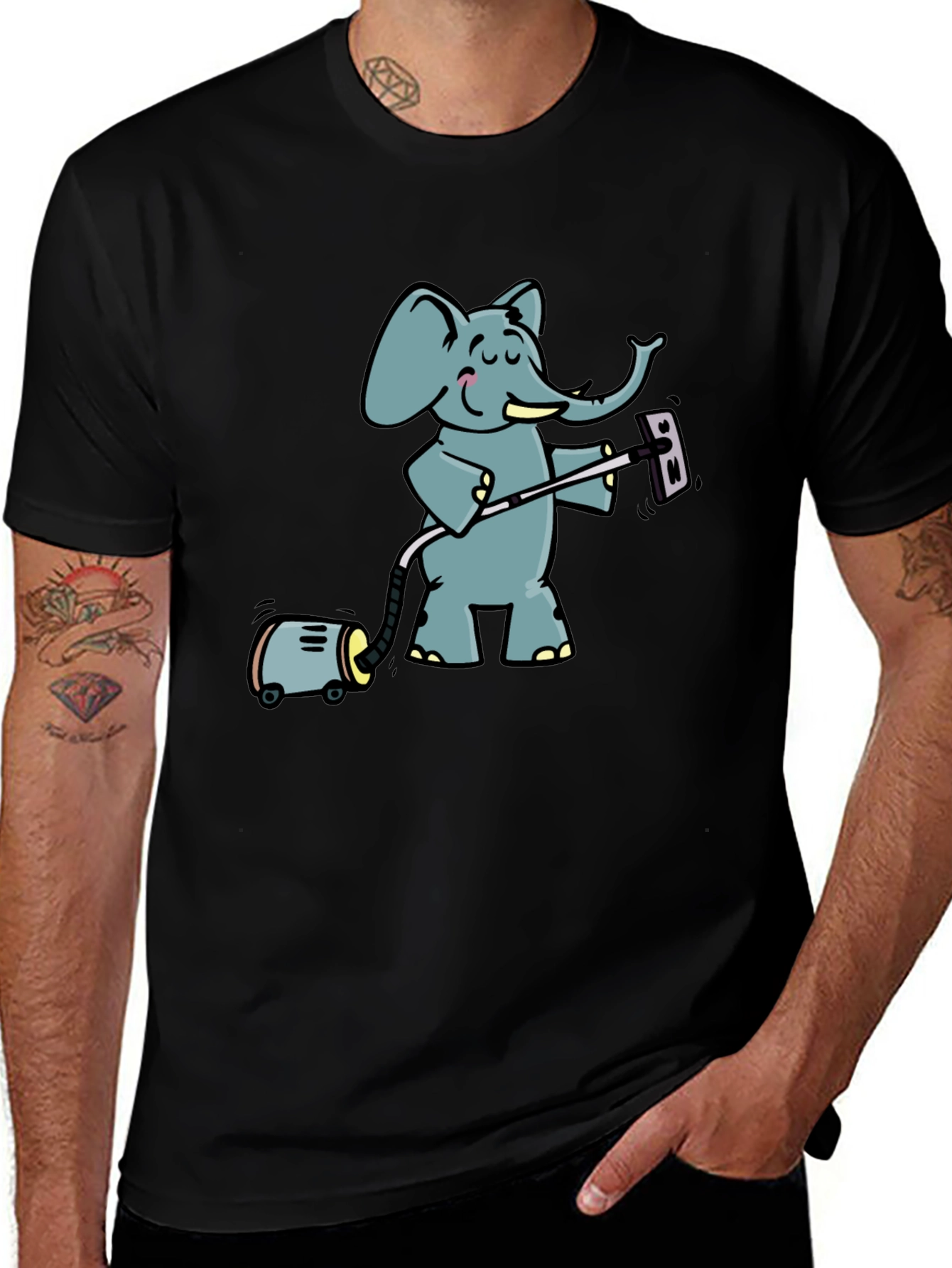 Variant 15 of Elephant Vacuuming T-Shirt