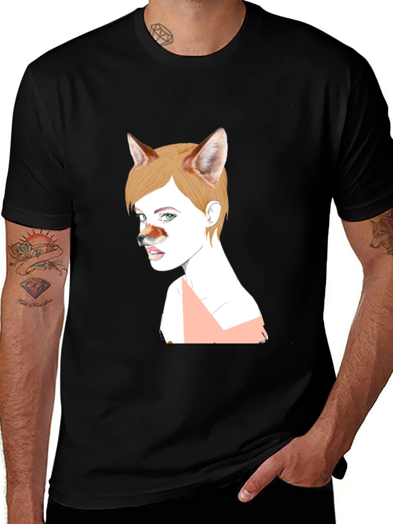 Variant 11 of Unique Fox Girl Graphic T-Shirt