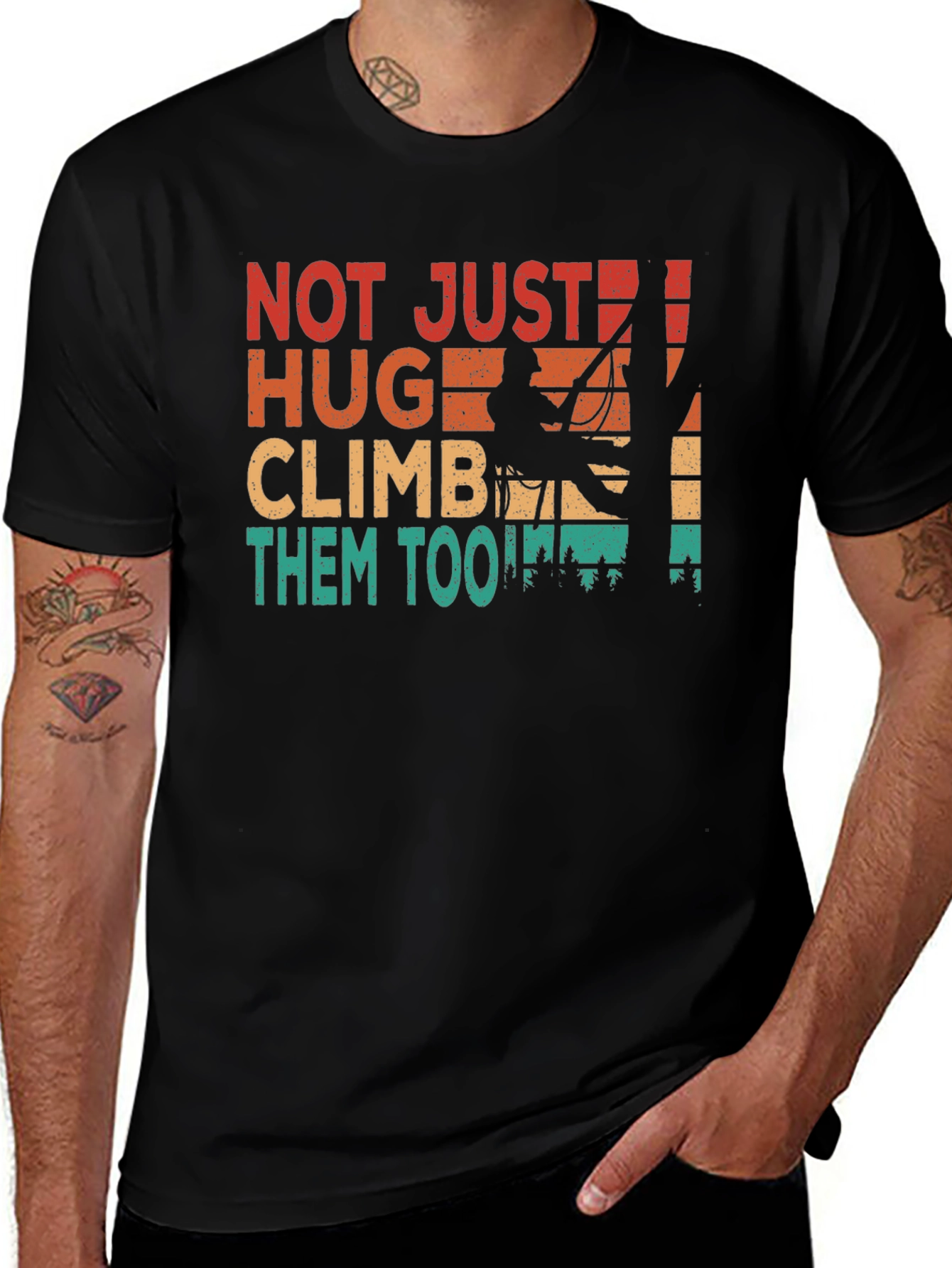 Variant 8 of Arborist T-Shirt - Hug & Climb Them Too!