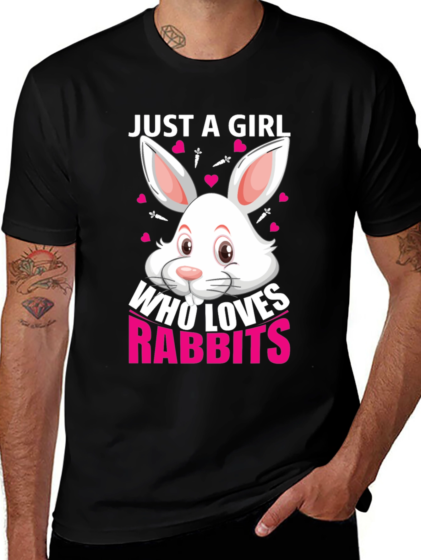 Variant 21 of Just a Girl Who Loves Rabbits T-Shirt - Black