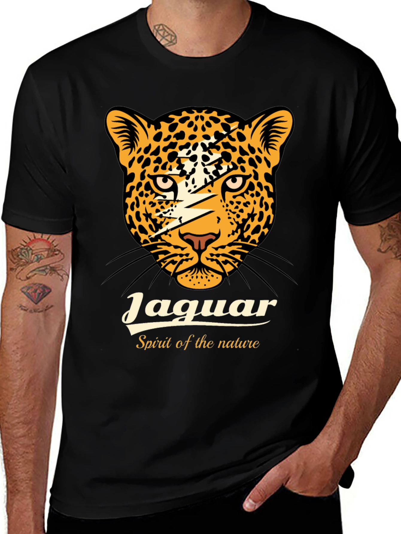 Variant 25 of Jaguar Spirit Graphic Tee - Black