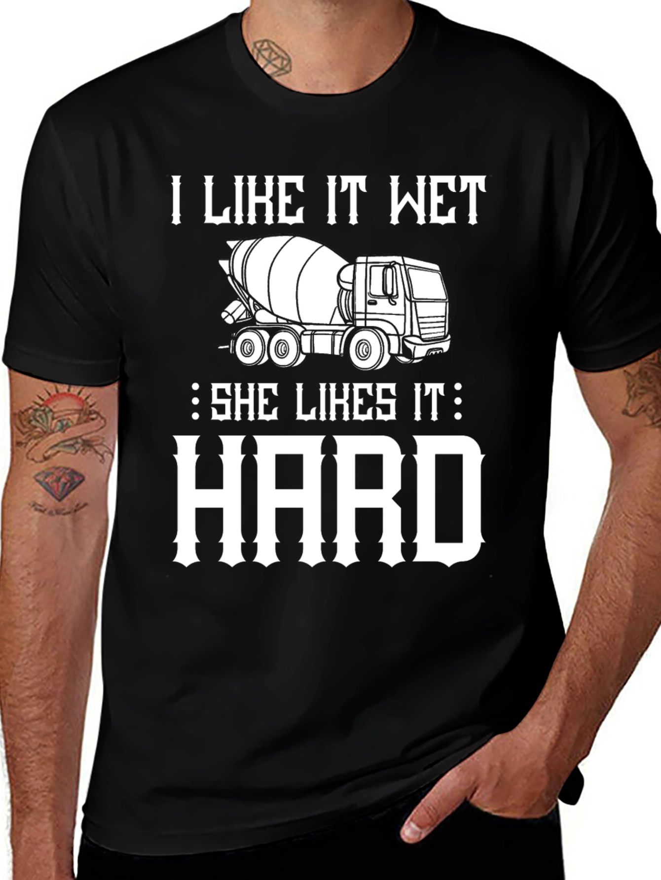 Variant 22 of I Like It Wet Cement Truck Graphic T-Shirt