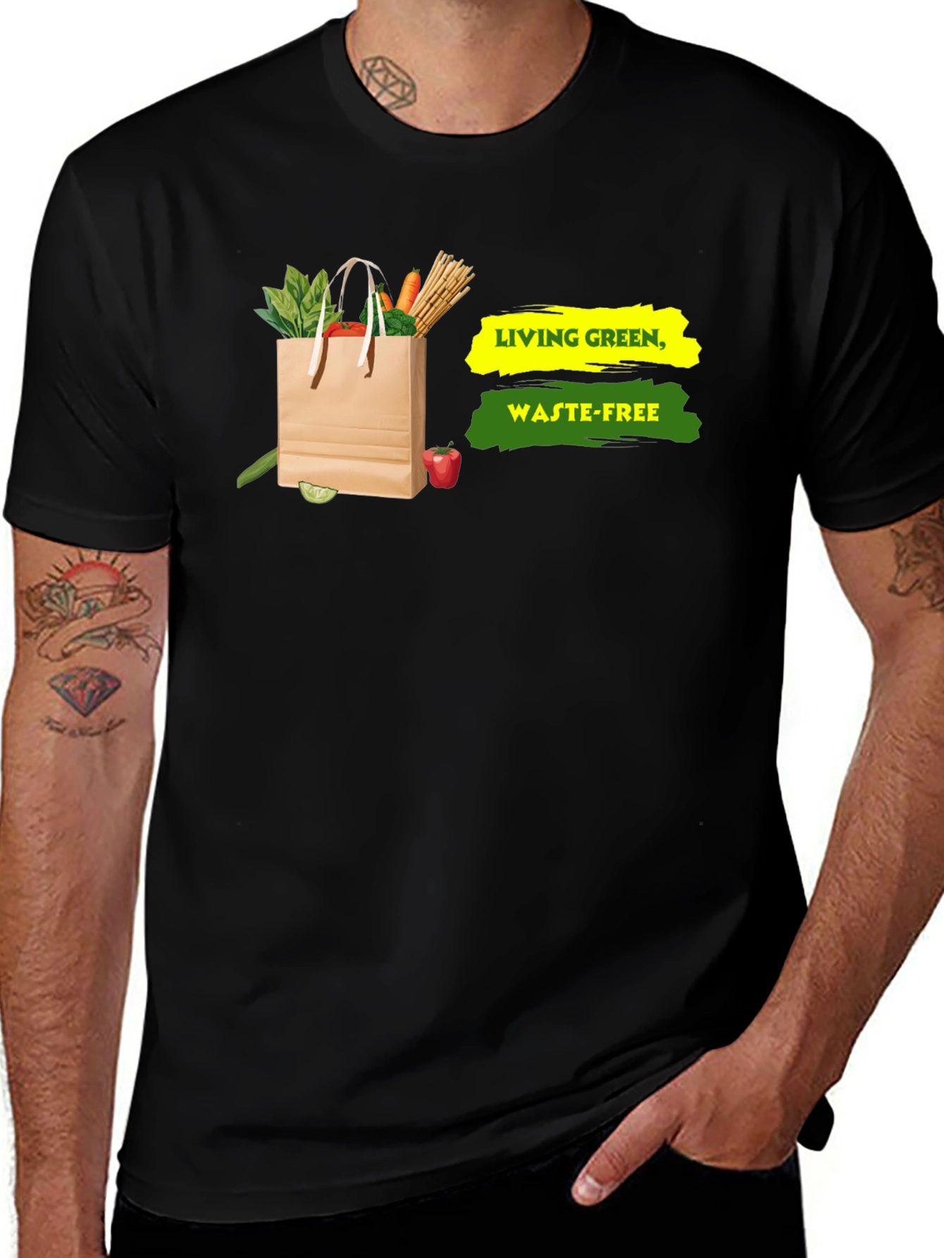 Variant 4 of Eco-Friendly Living Green, Waste-Free Graphic T-Shirt
