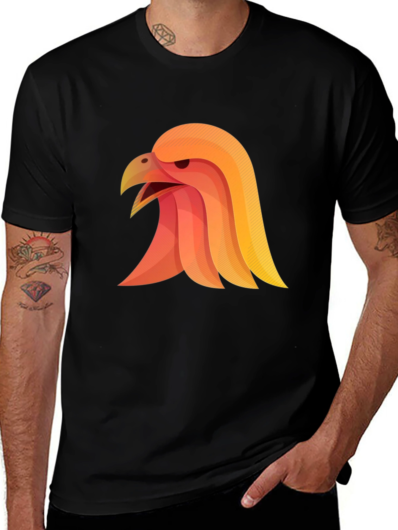 Variant 2 of Eagle Graphic Tee - Black Stylish Men's Shirt