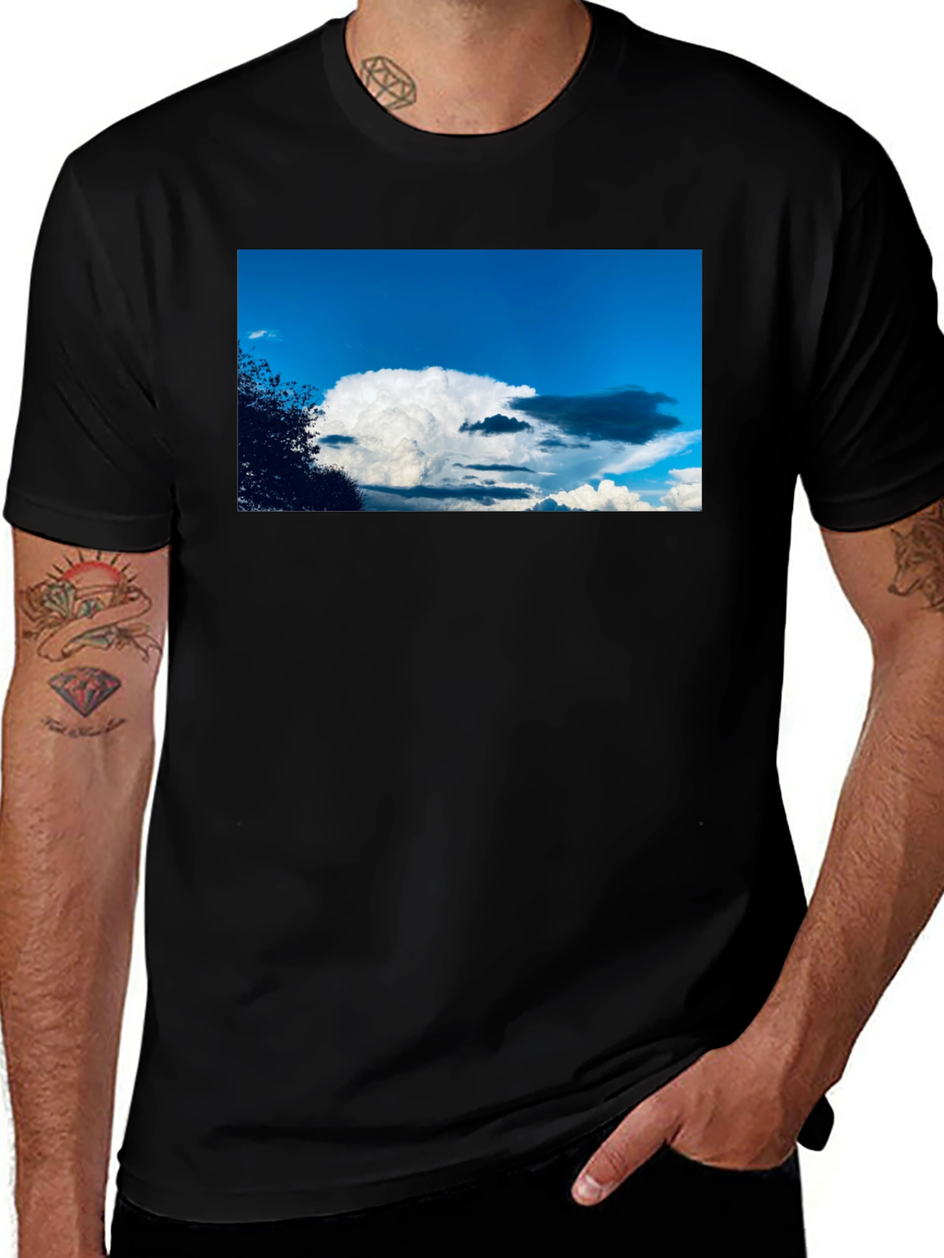 Variant 19 of Cloudscape Graphic Tee - Sky Lover's Black T-Shirt