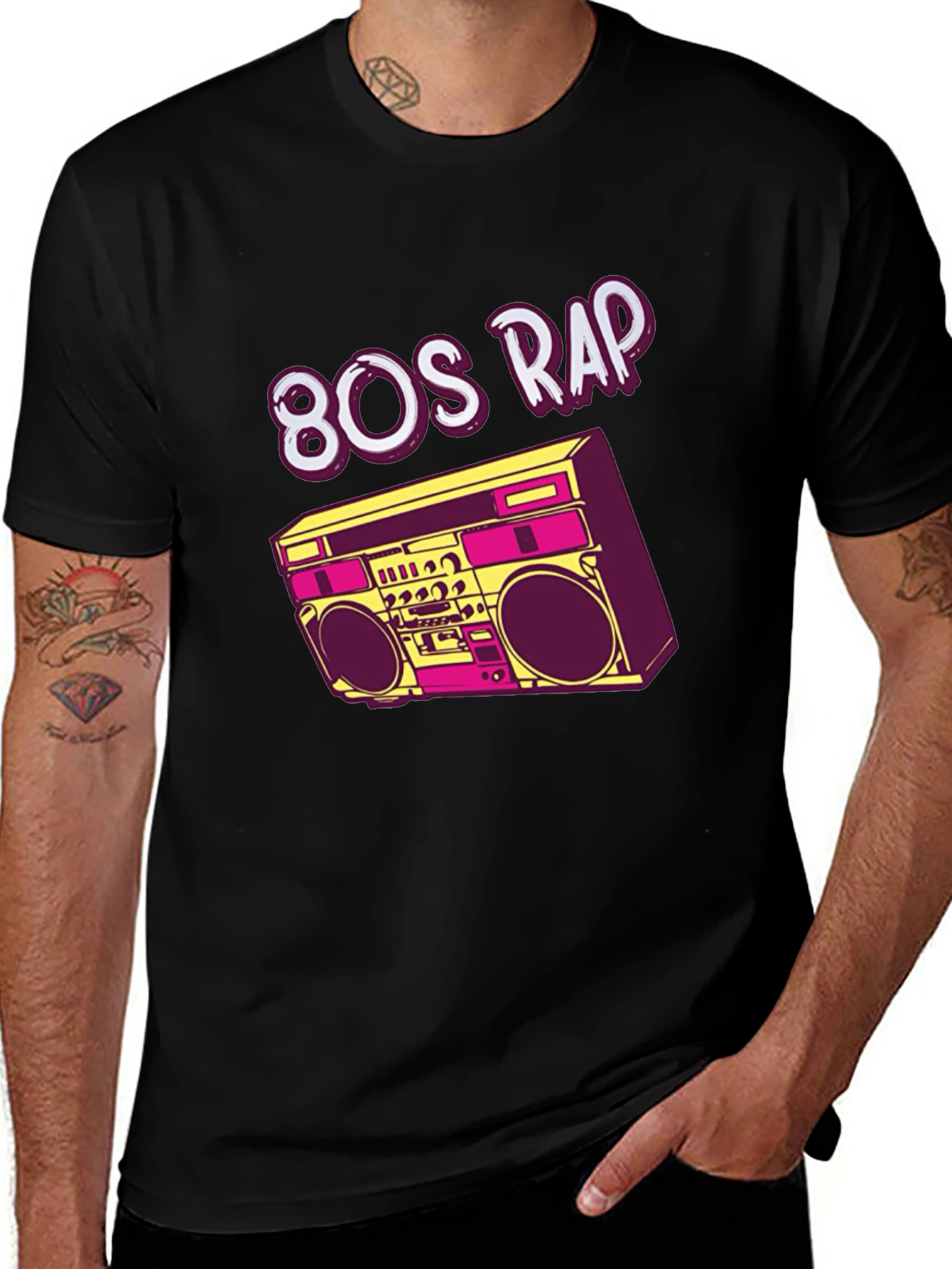 80s Rap Boombox Graphic T-Shirt