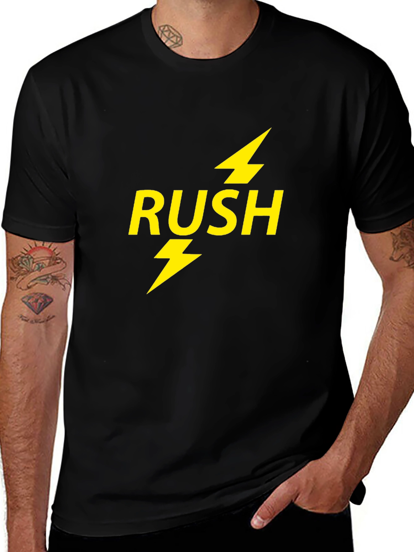 Rush Lightning Bolt Band T-Shirt - Black