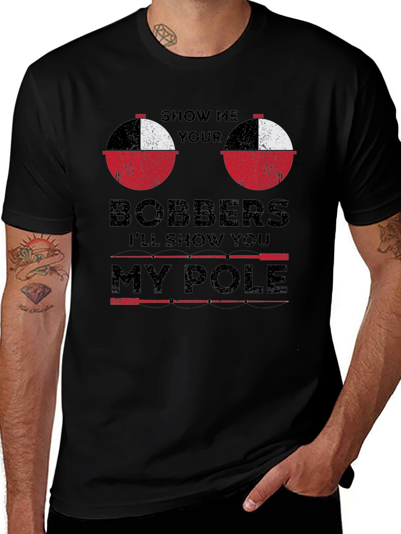 Variant 19 of Show Me Your Bobbers Funny Fishing T-Shirt