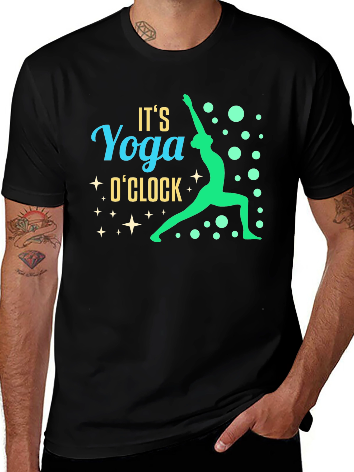 Variant 6 of Yoga O'Clock Black Graphic T-Shirt